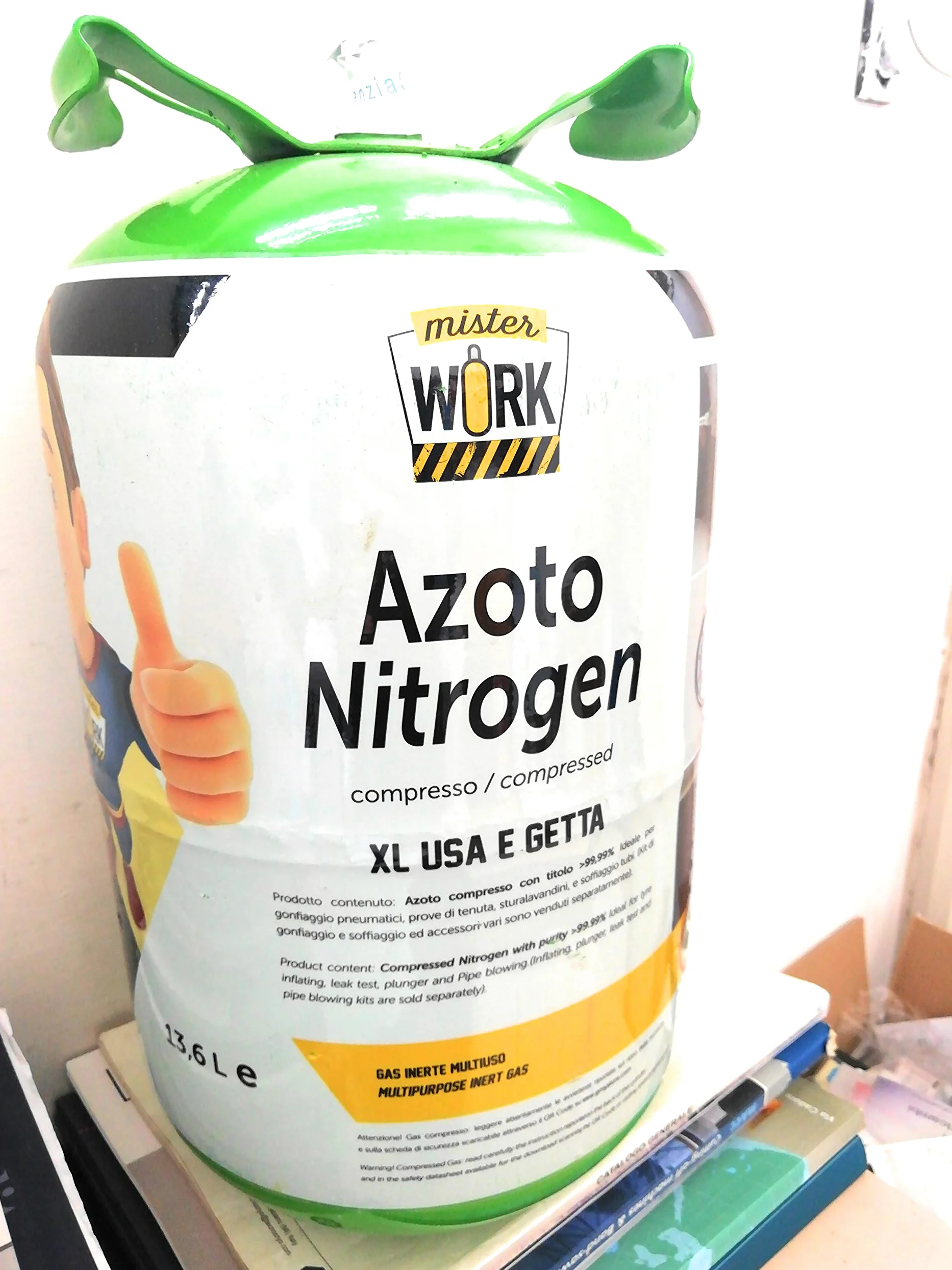 Bombona de nitrógeno XL desechable de 13,6 l