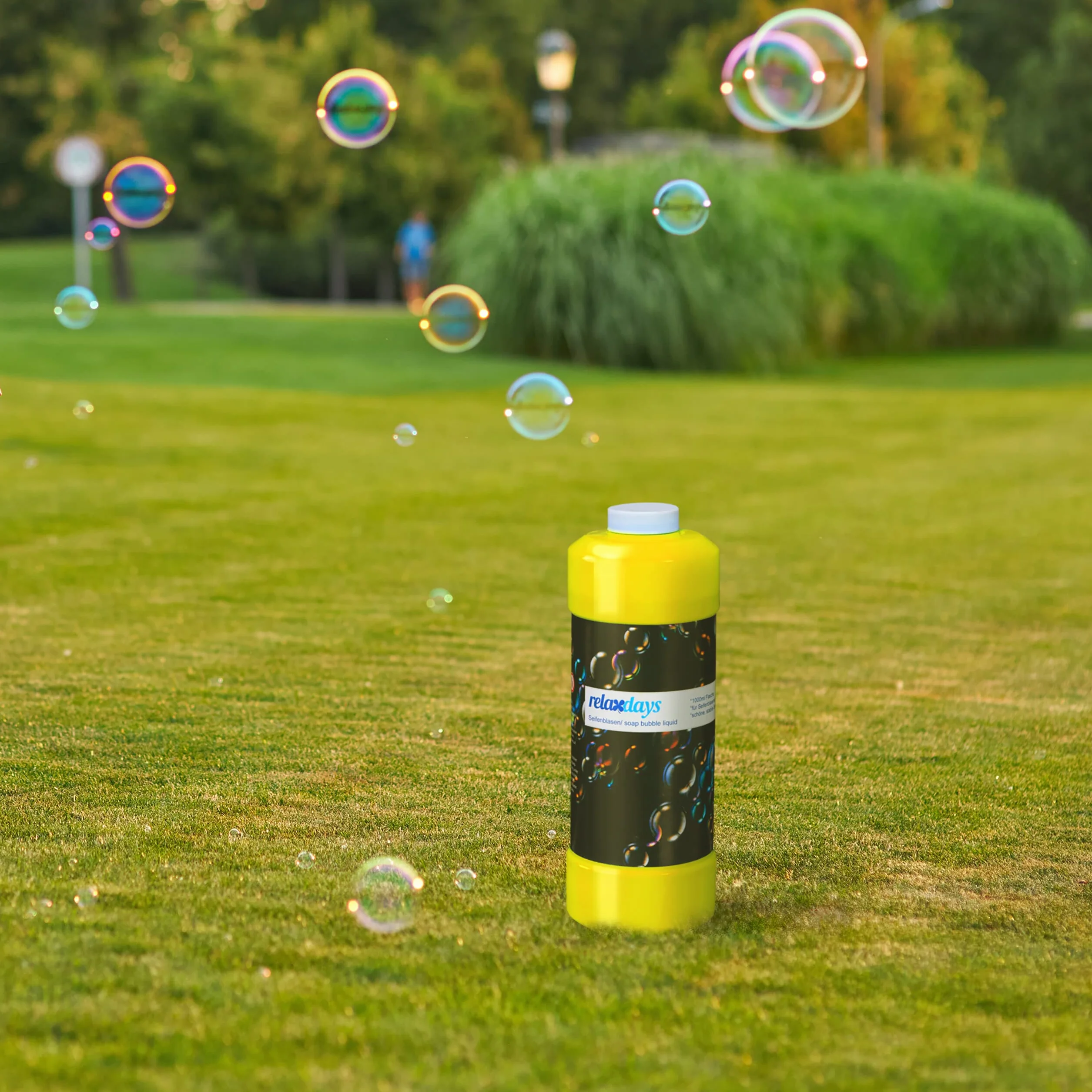 Relaxdays Líquido Burbujas Jabón Set de 3 1 Litro Solución Pompas para Máquina