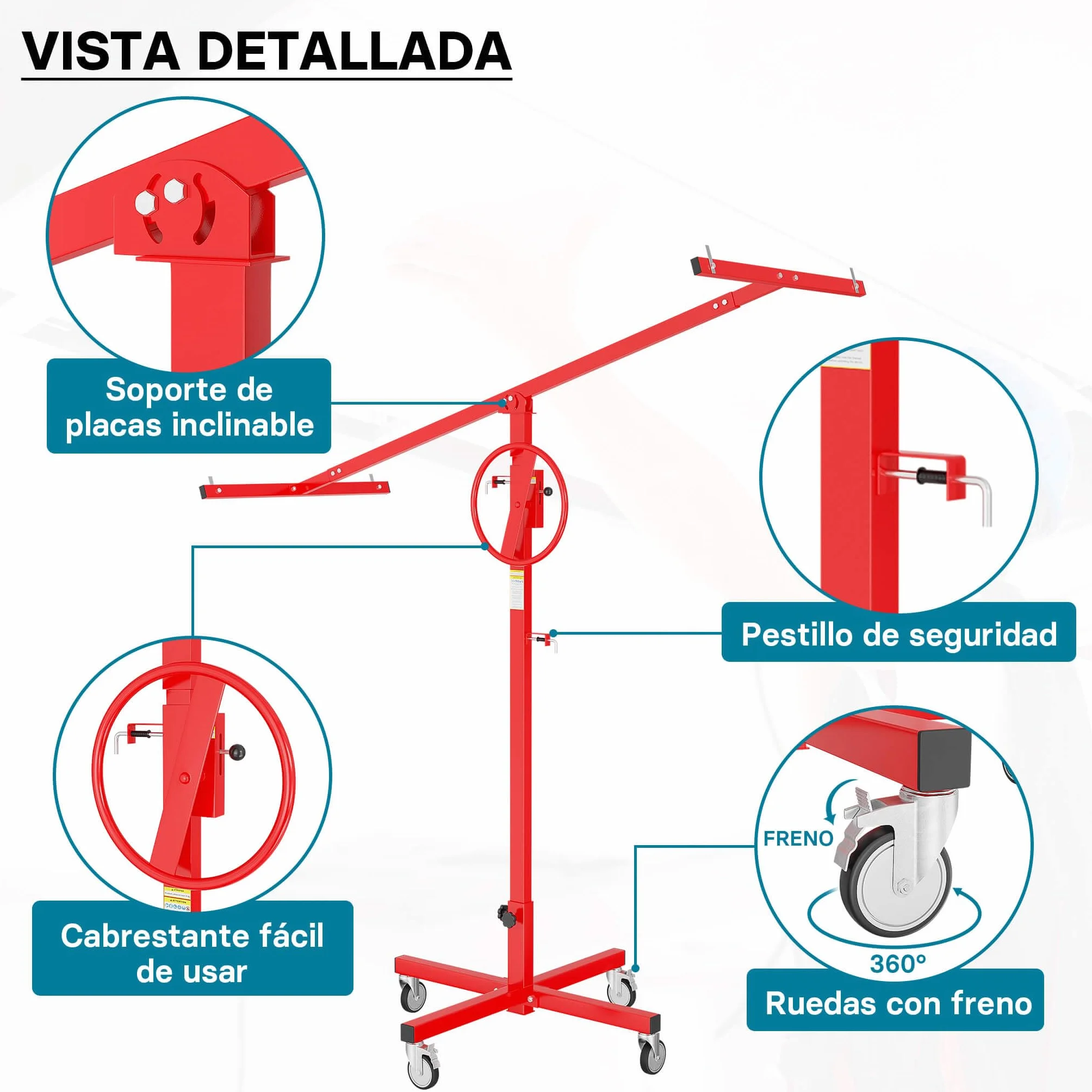 Elevador para placas de yeso paneles hasta 40 kg ayuda de montaje ajustable en altura 170-290cm