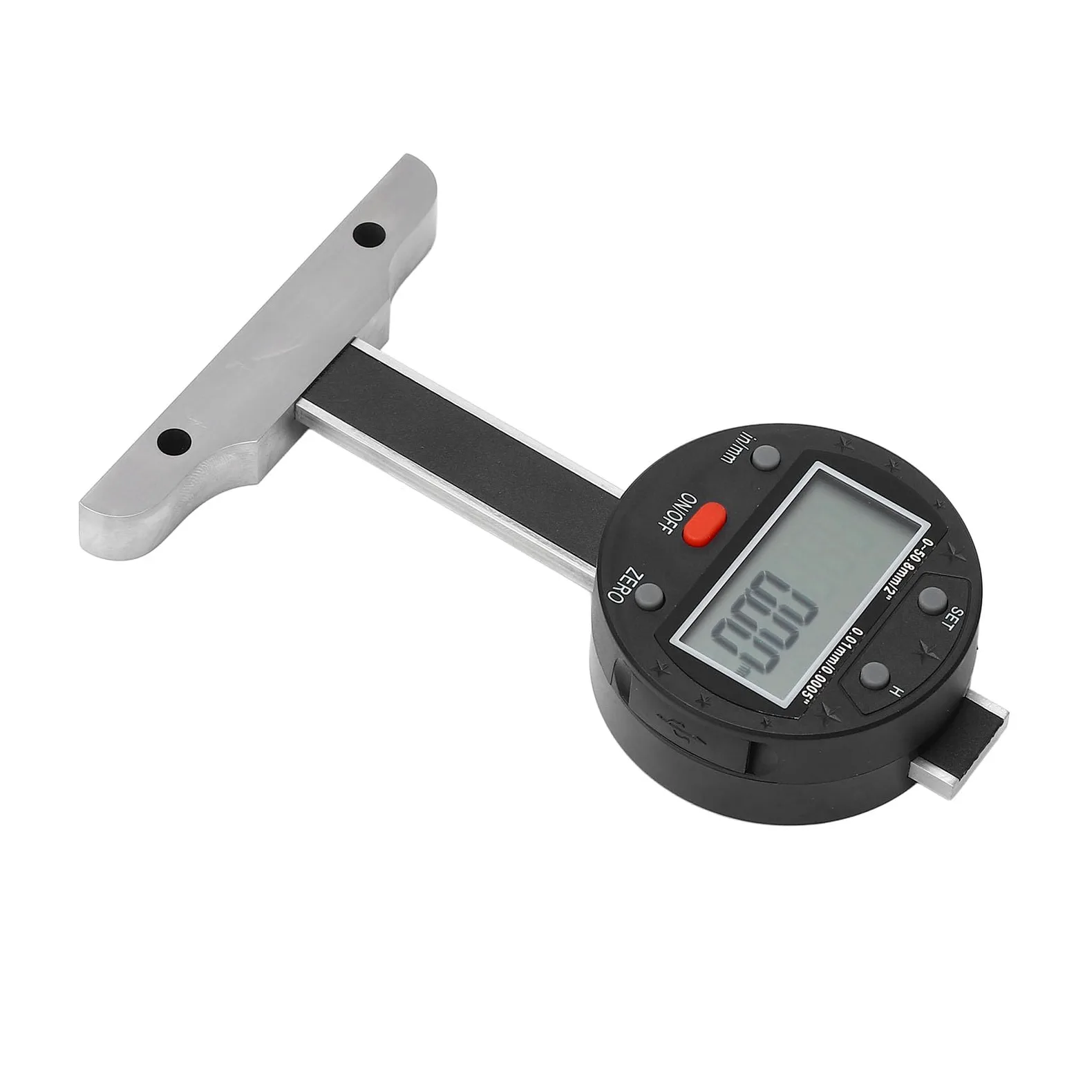 Medidor de profundidad digital Pantalla LCD de alta precisión Indicador de profundidad electrónico Herramienta de medición con interfaz de datos 0 50,8 mm para ingeniería y