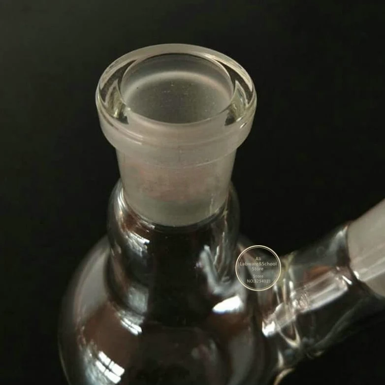 matraz de Vidrio borosilicato de Laboratorio. Matraz de destilación de Vidrio de Laboratorio de Fondo Redondo de Doble Cuello, Inclinado/Recto, de 50 ml a 2000 ml, 1 Unidad(500ml 24x24)