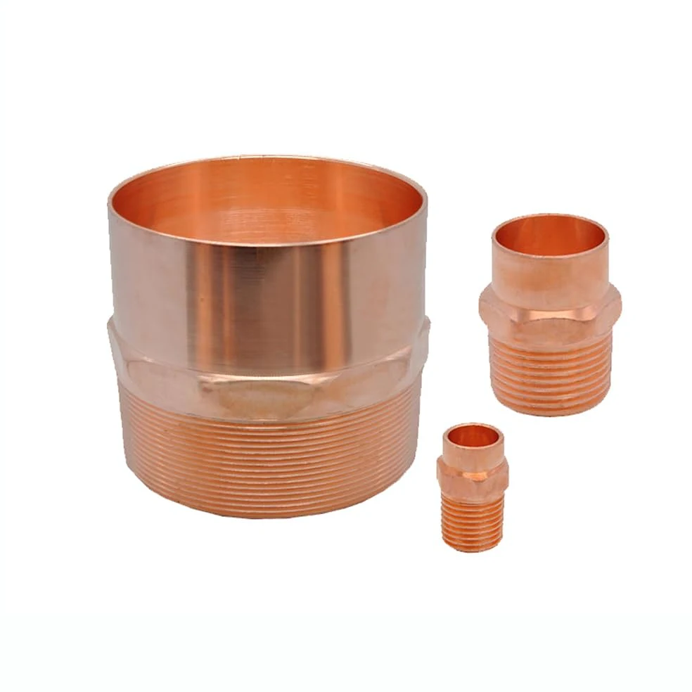 1/4" 3/8" 1/2" 3/4" 1" -4" Male to Solder Cup Connector Copper End Feed Coupling Plumbing Fitting Coupler for Air Condition(ID 28mm to 1 Inch) Barb Fittings