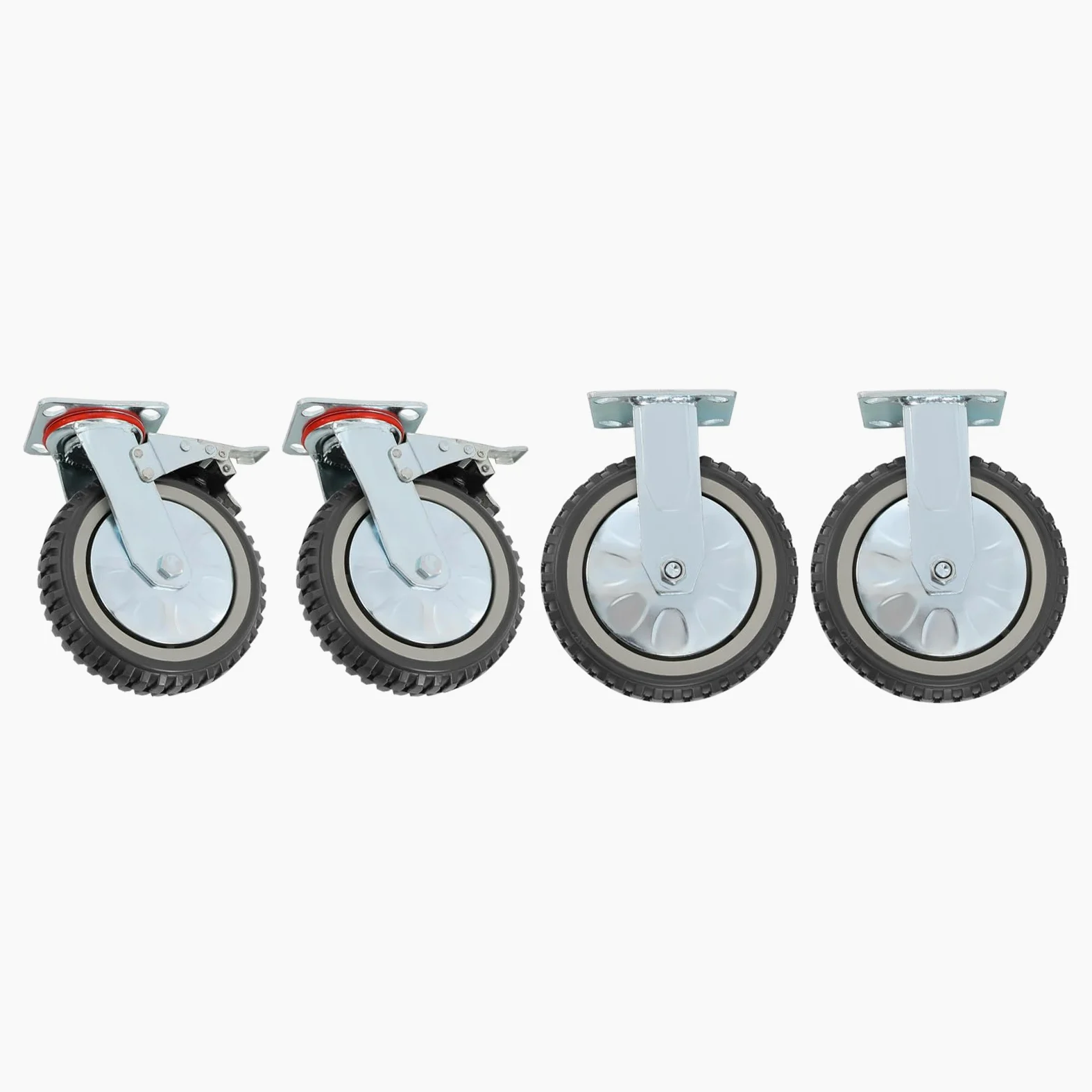 4 ruedas de transporte, 200 mm, ruedas fijas industriales, ruedas de alto rendimiento, capacidad de carga 700 kg