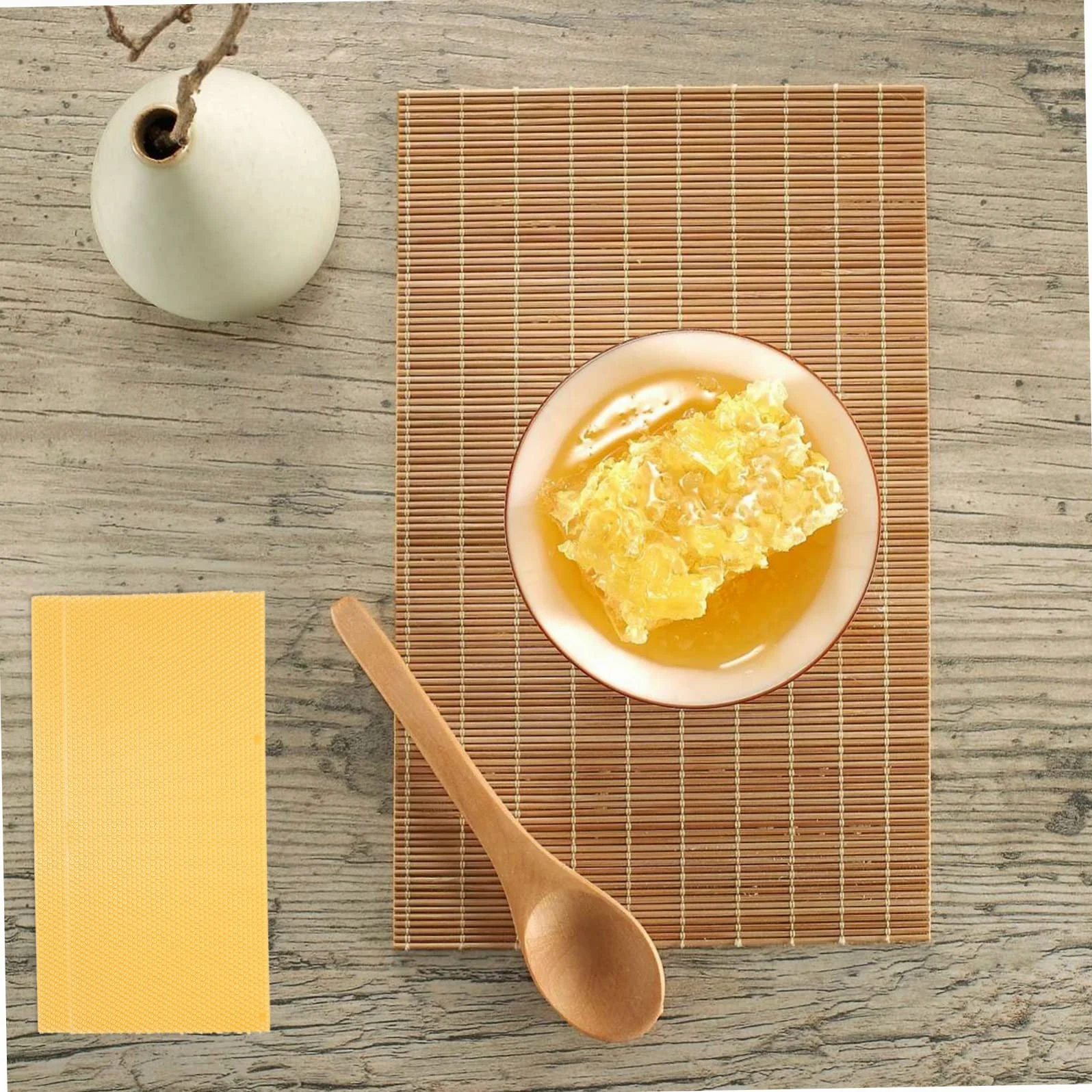 Láminas de Cera para Colmena 30 Piezas de Cera de Abeja | Color Amarillo, Forma Simple, para Panal y Base de Colmena, Accesorios para Cría y Refugio