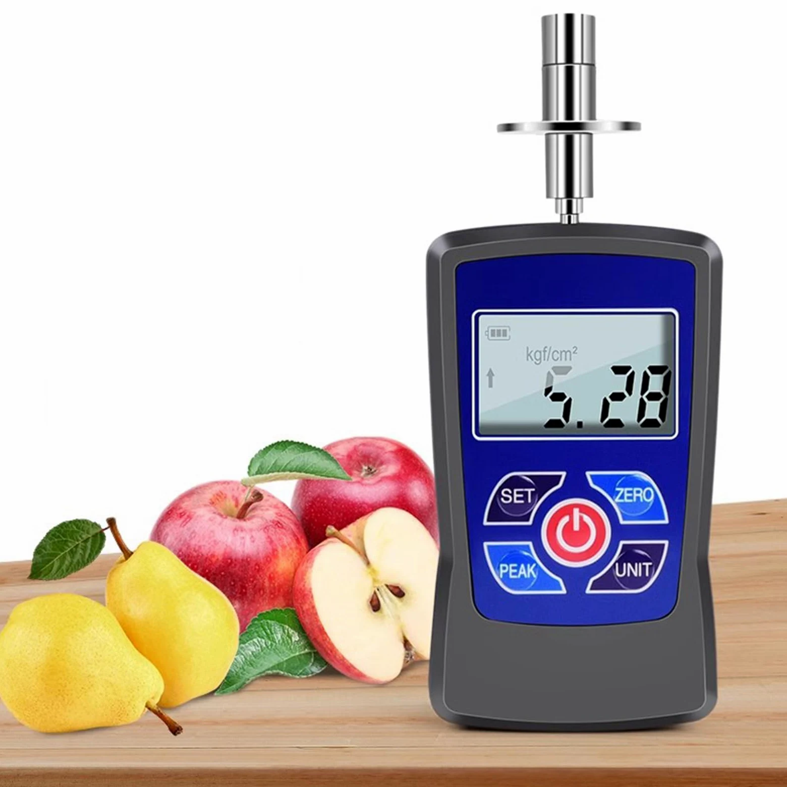 Probador De Dureza De Frutas, Penetrómetro Digital para Frutas, con Cabezal De Presión De 7,9 Mm, Rango De 0,4 a 30 Kg/cm2, para Determinar El Nivel De Madurez De La Fruta
