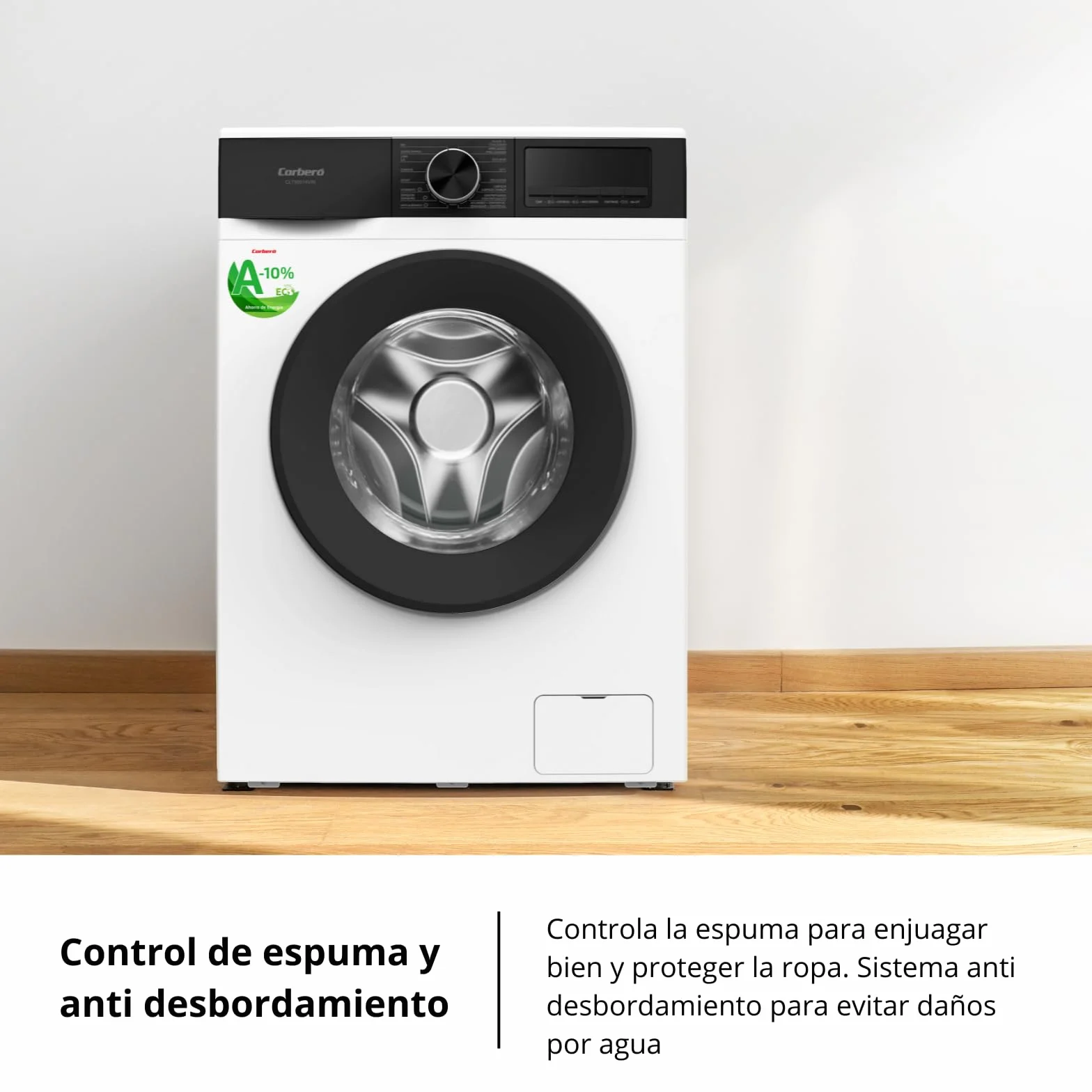 Corberó Lavadora Carga Frontal CLT80514VIN 8 Kg 1400 RPM Inverter 16 Programas Vapor Antialérgica Blanco
