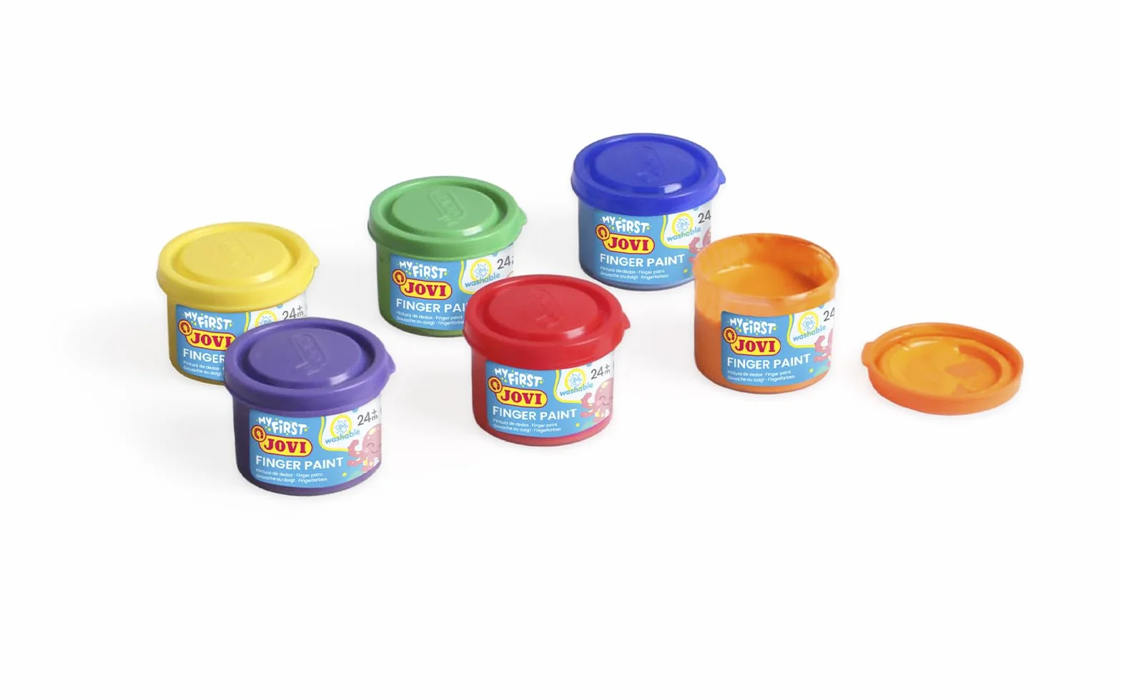 Jovi Pintura de Dedos Bluey Estuche 6 botes 35 ml No Tóxica Sin Gluten Fácil de Lavar