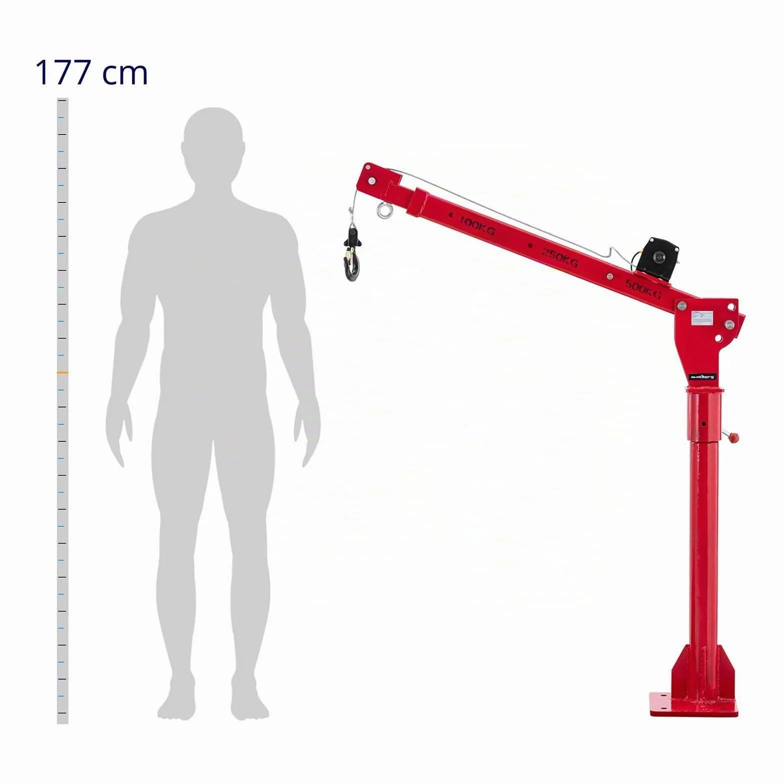 Steinberg Systems SBS-PTC-500 Grúa de carga con cabrestante de 12 V 800 kg 360° grúa pick-up con cabrestante eléctrico grúa cabrestante