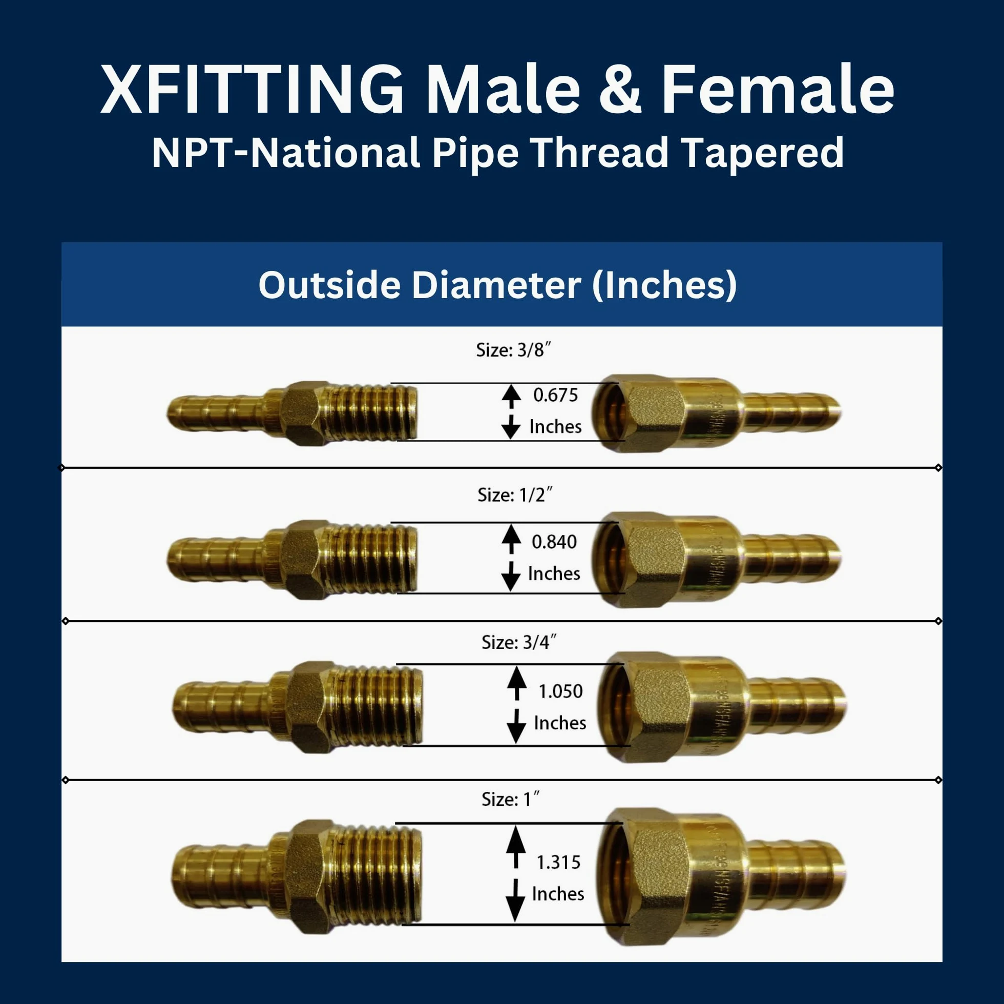 5 piezas XFITTING Barb Crimp de 1 pulgada Pex x 1 pulgada macho roscado, codo macho Pex de 1 pulgada