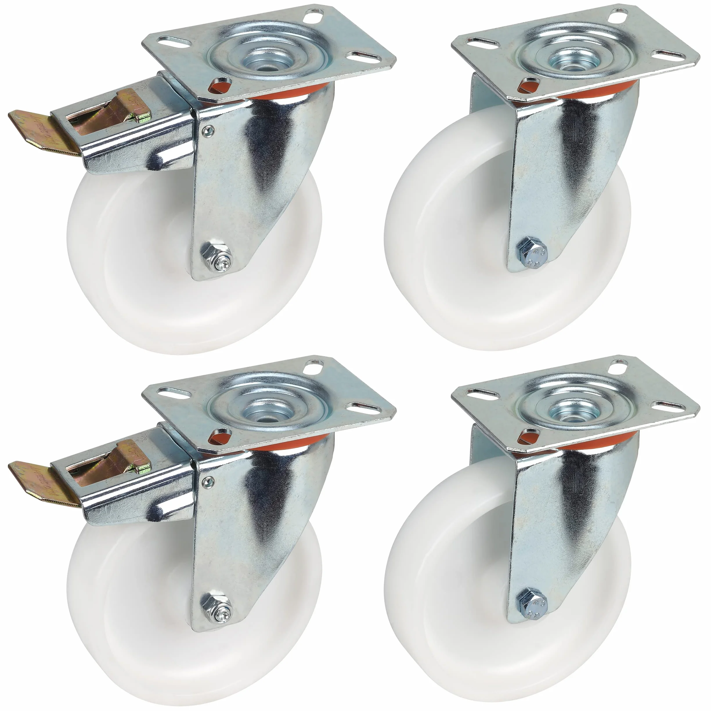 Dörner + Helmer Ruedas Giratorias 125 mm Polipropileno Placa 100x85 mm Carga 600 kg Set