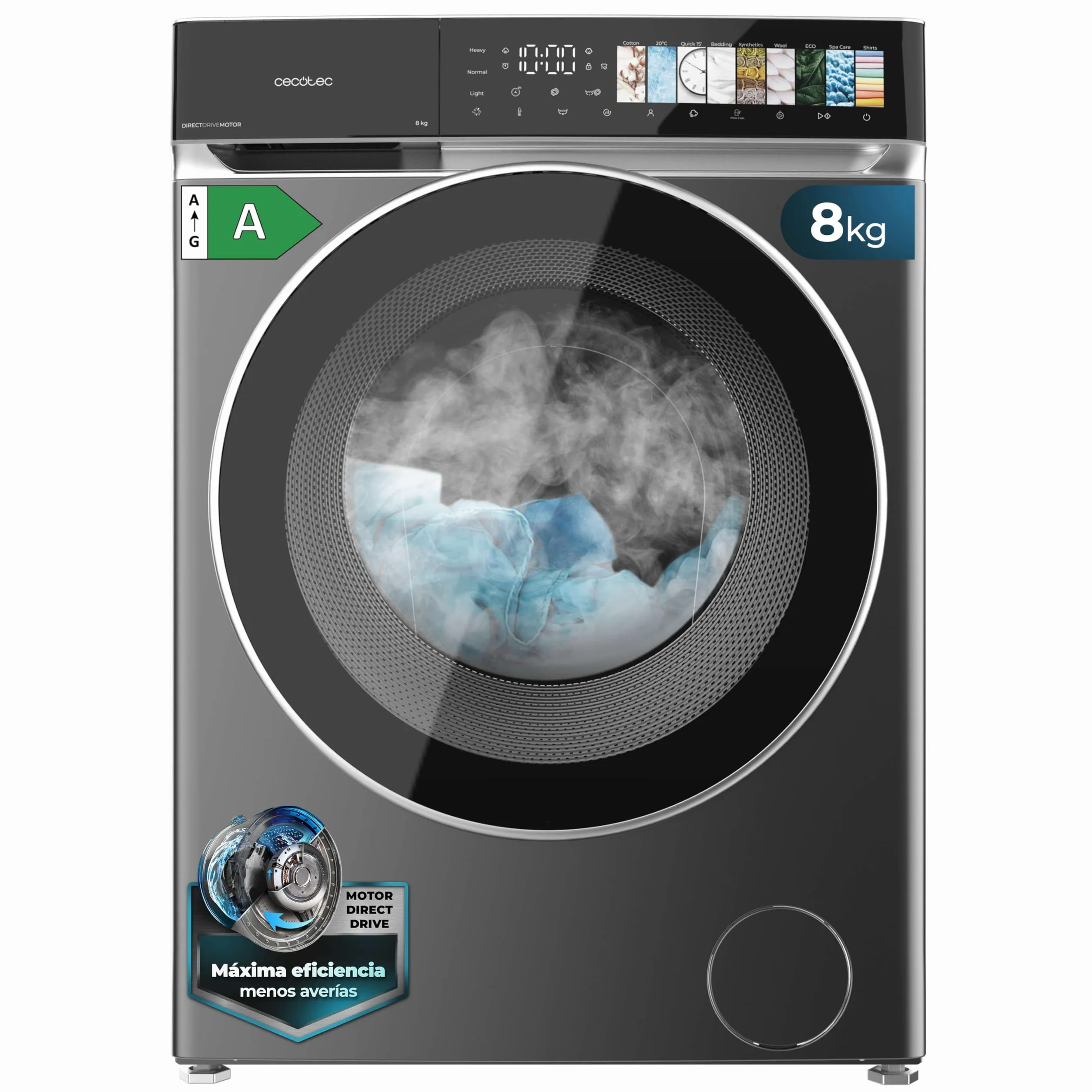 Cecotec Bolero DressCode 8970 Lavadora Carga Frontal 8kg 1400RPM Direct Drive Steel