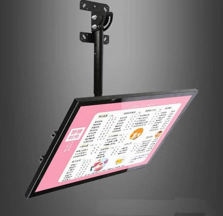 Caja de luz LED delgada de 50 x 40 cm, tablero de menú montado en la pared para restaurantes y cafeterías con retroiluminación AP E Display Sign llamativo cartel publicitario