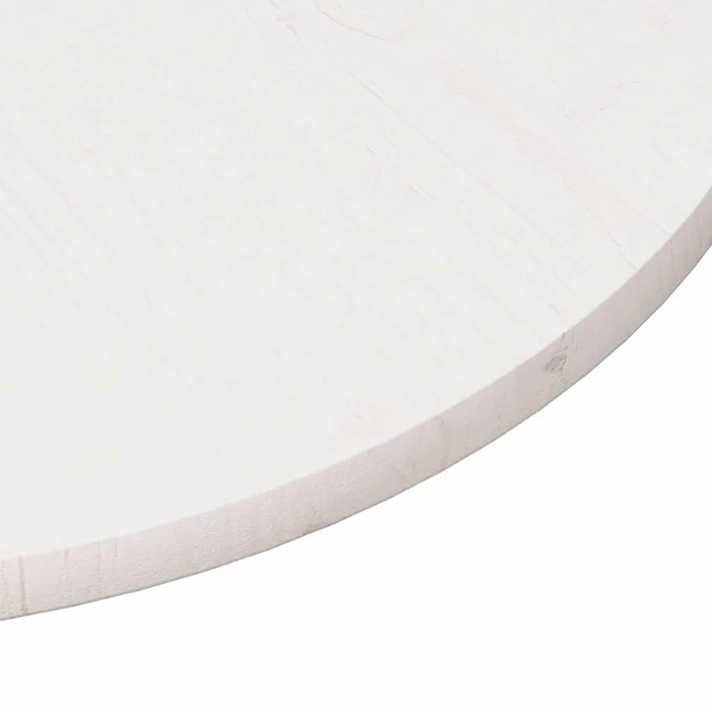 Refined Superficie de Mesa Madera Maciza de Pino Blanco Ø90x2,5 cm