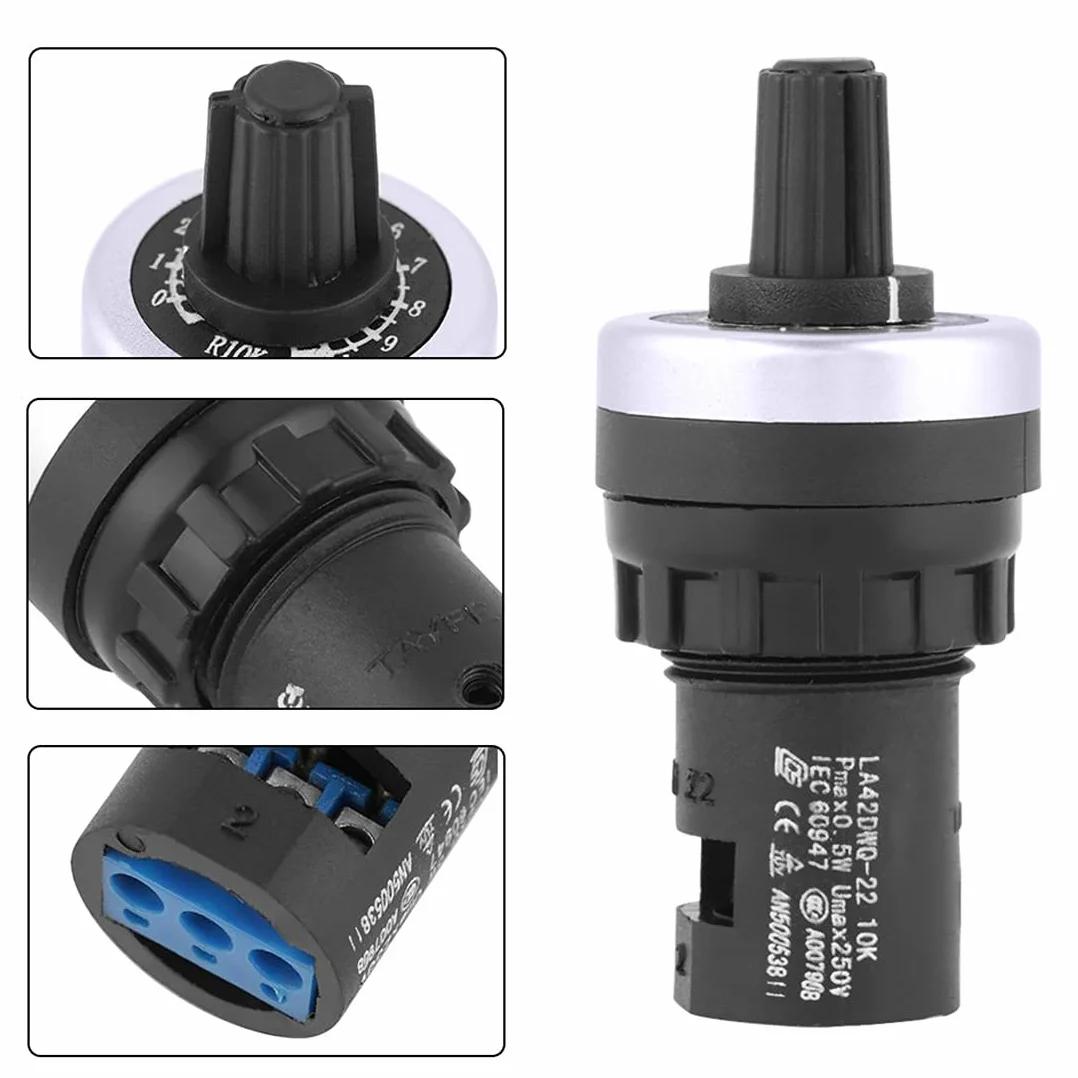 LA42DWQ Regulador giratorio potenciómetro 22 mm 1000 ohmios interruptor velocidad variable