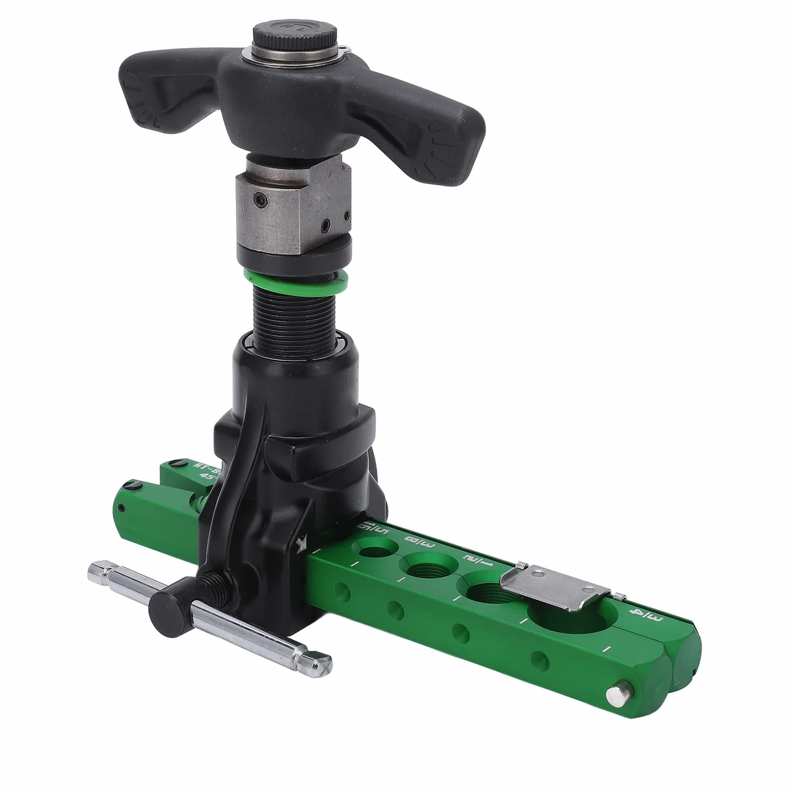 Expansor de Cono Excéntrico Universal 45 Grados 2 en 1 Herramienta de Abocardado de Tuberías de Trinquete con Función de Taladro Manual para Tuberías de Aluminio de Cobre 1/4 Pulg. 5/16 Pulg. 3/8 Pulg