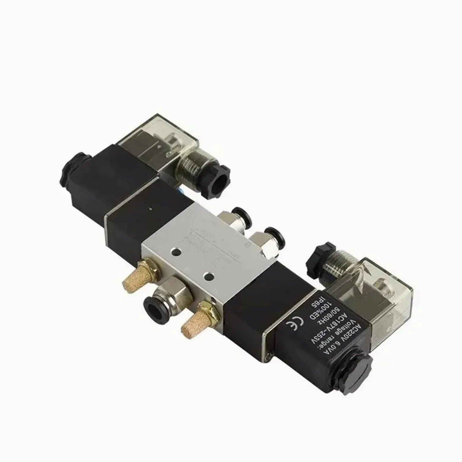 4V120-06 4V420-15 4V320-10 Electroválvula neumática de 5 vías 2 posiciones 1/4" Interior de aleación de aluminio DC12V DC24V AC110V AC220V