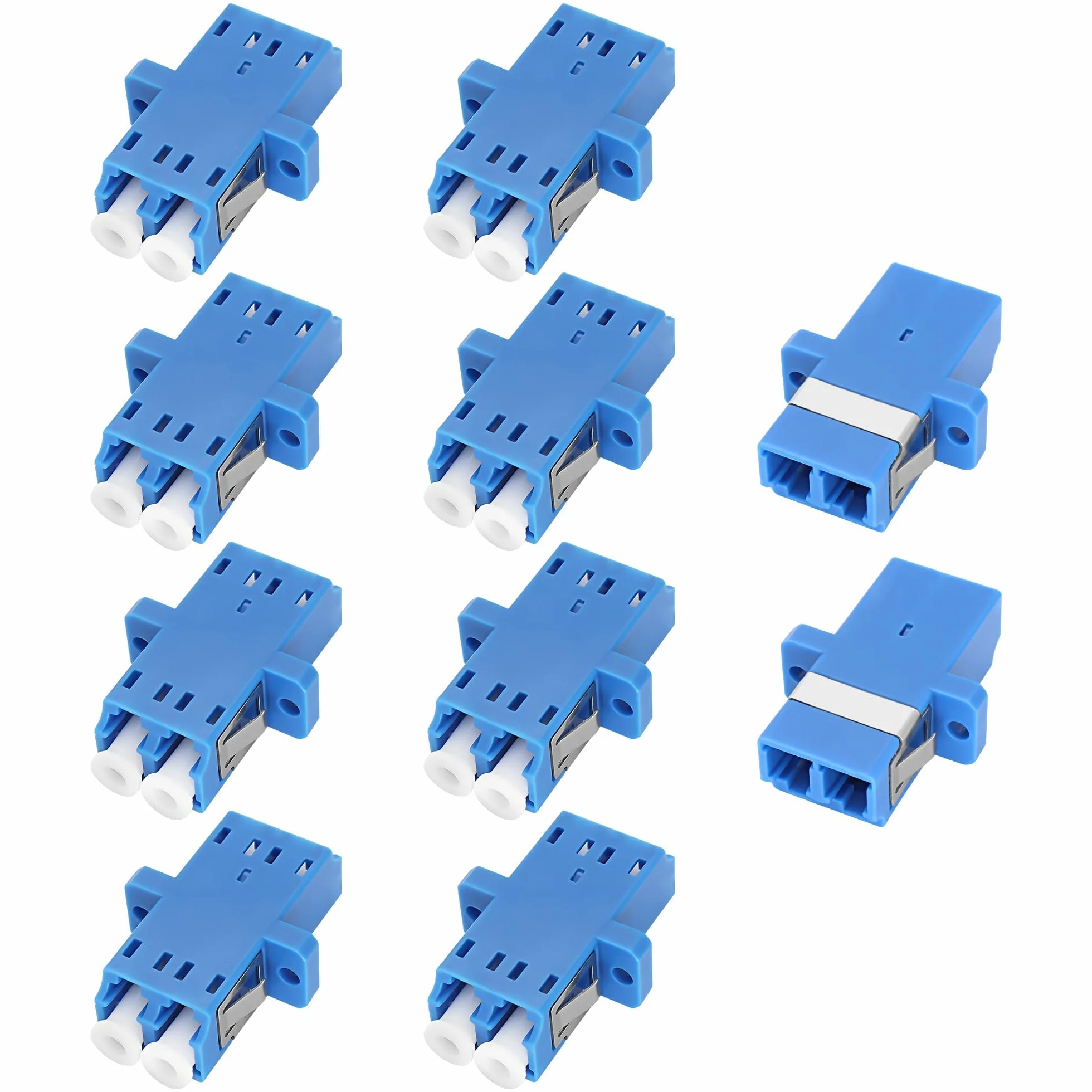 Conector de fibra óptica LC hembra a hembra adaptador dúplex LC/UPC 10 PCS