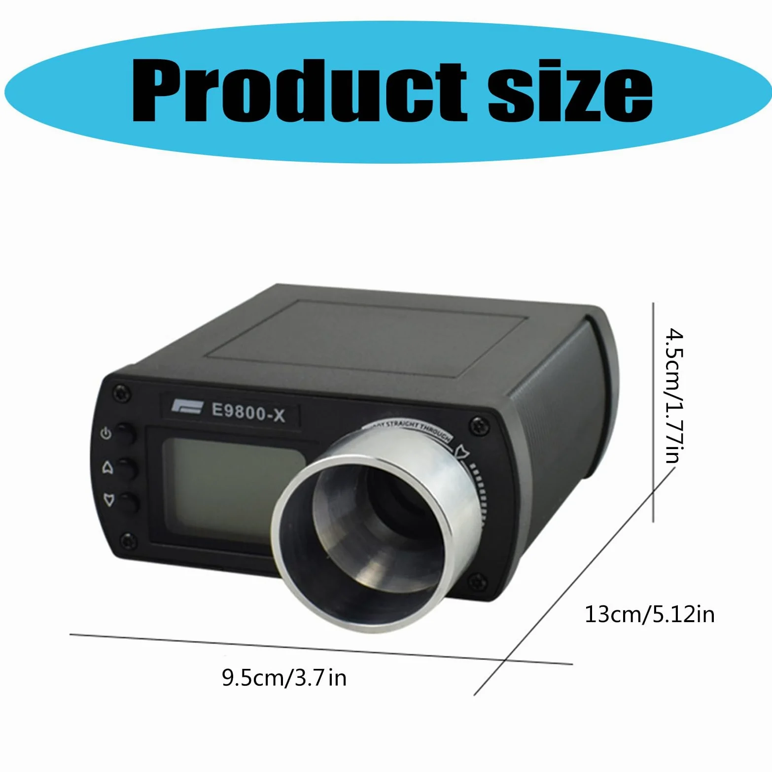 E9800-X - Medidor de velocidad con pantalla LCD, cronógrafo para cronómetro, medidor de velocidad, medición de energía, cronógrafo