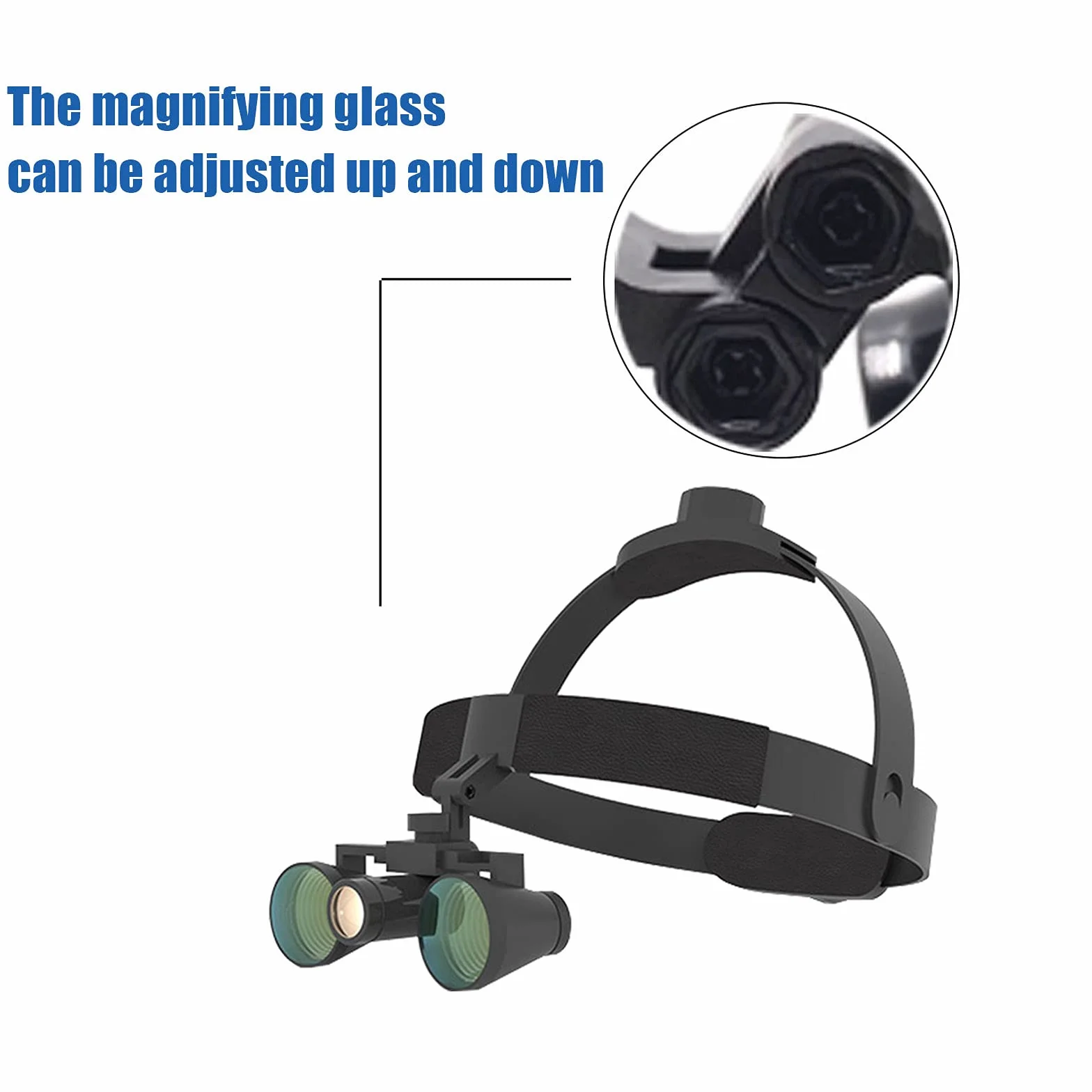 S-pomy Lupa Binocular de Laboratorio Médico con Luz Led, Lupa Montada en la Cabeza 3.5X, Gafas de Aumento ​Lupa con Diadema Ajustable, Quirúrgico Binocular Loupes