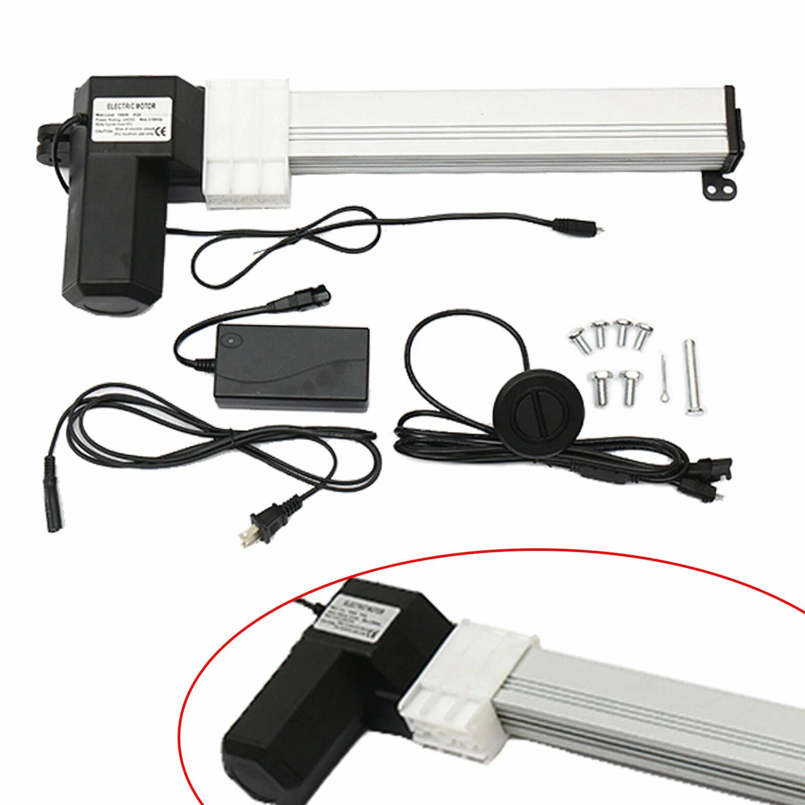 Actuador Lineal Motor 24V 5mm / s, Actuador Lineal de Carrera DC 6000N, 330mm Motor Eléctrico Lineal Accionamiento