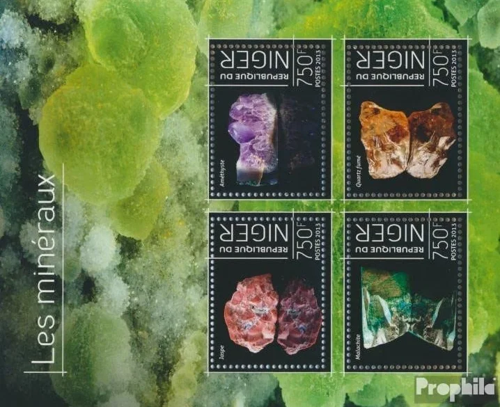 Prophila Collection Níger 2525-2528 Sheetlet MNH 2013 Minerales Sellos
