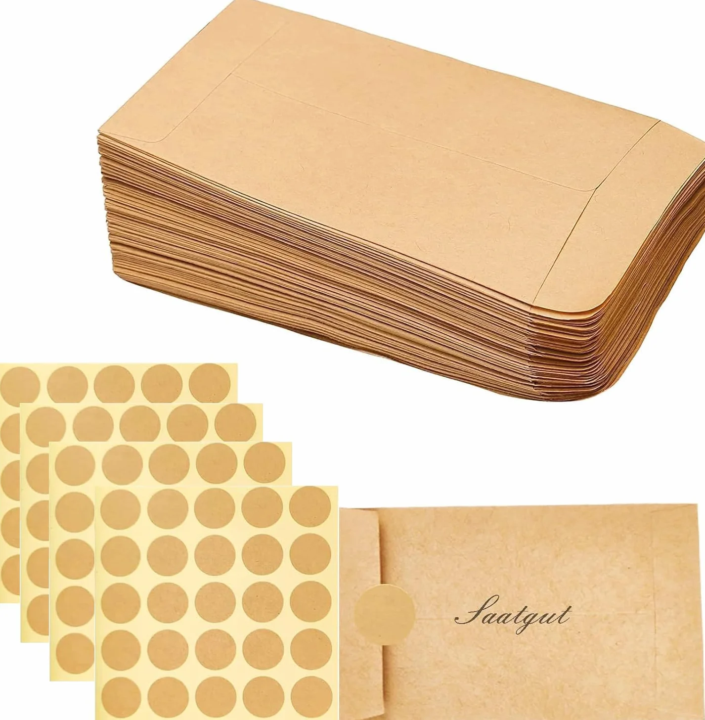 qingmeng Bolsas de semillas, 100 bolsas de papel pequeñas marrones, 6 x 10 cm, kraft, almacenamiento, embalaje