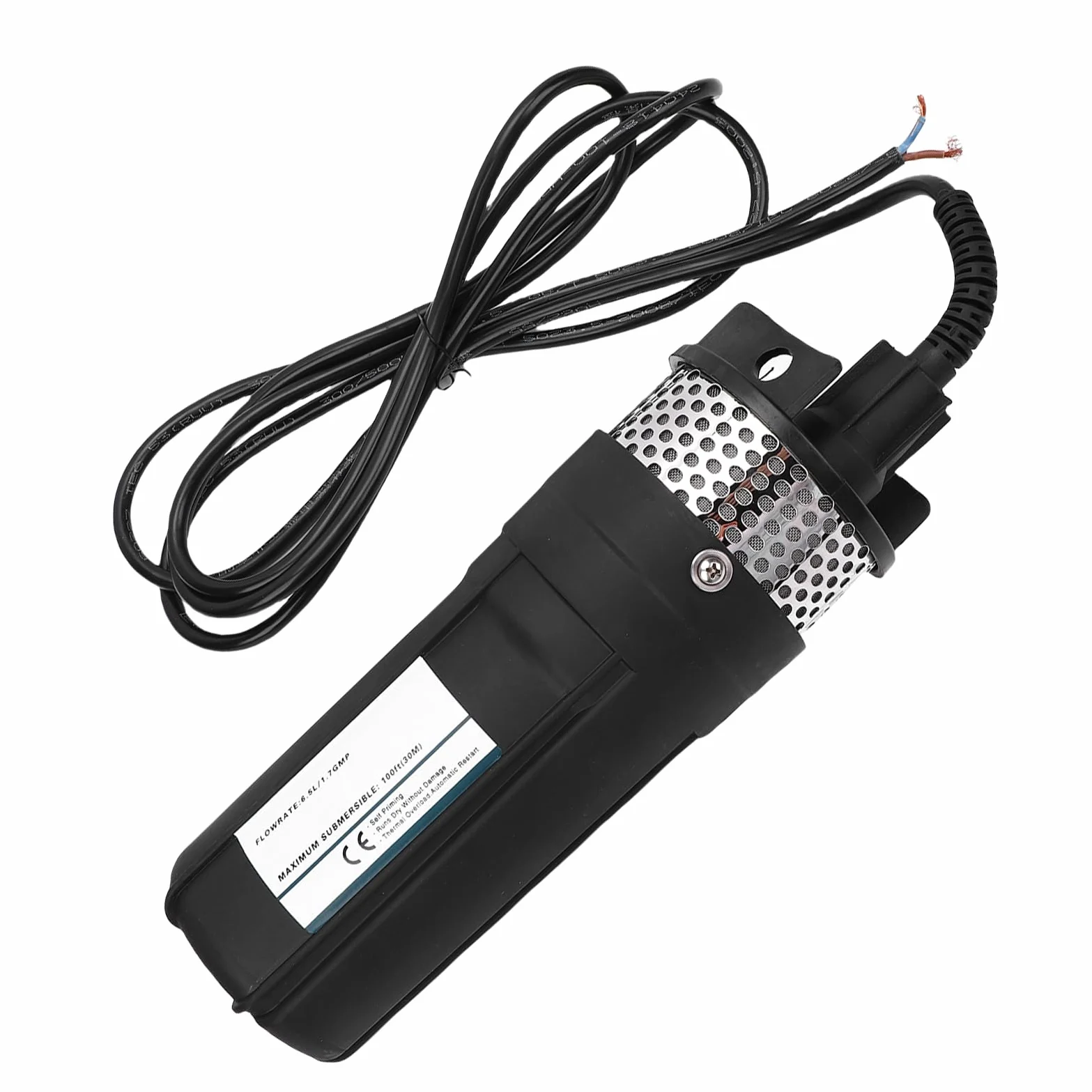Bomba sumergible con energía solar, bomba de 96 pozos profundos, altura de 230 pies, caudal de 1,7 GPM, adecuada para hogares, granjas, ranchos ganaderos (CC 24 V)