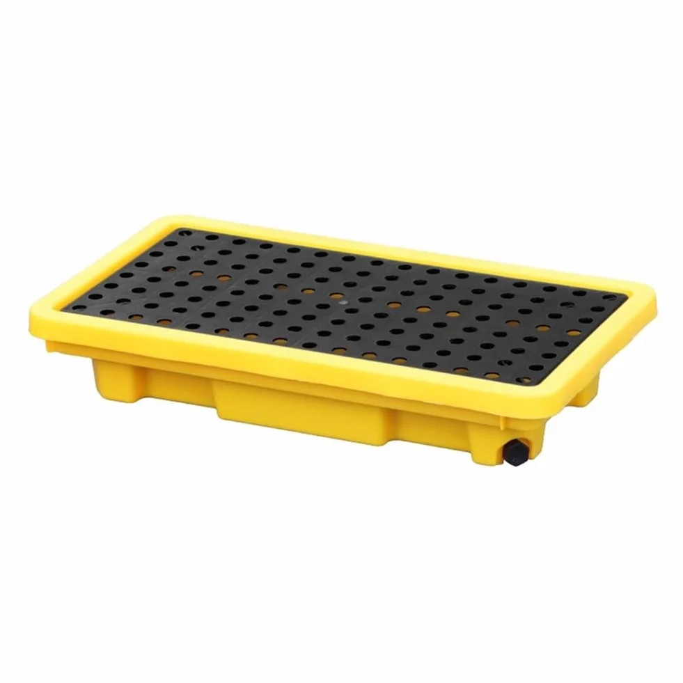 Plataforma de contención de derrames, bandeja modular a prueba de fugas para almacenamiento seguro de tambor y prevención de derrames industriales, 66 x 36 x 12 cm