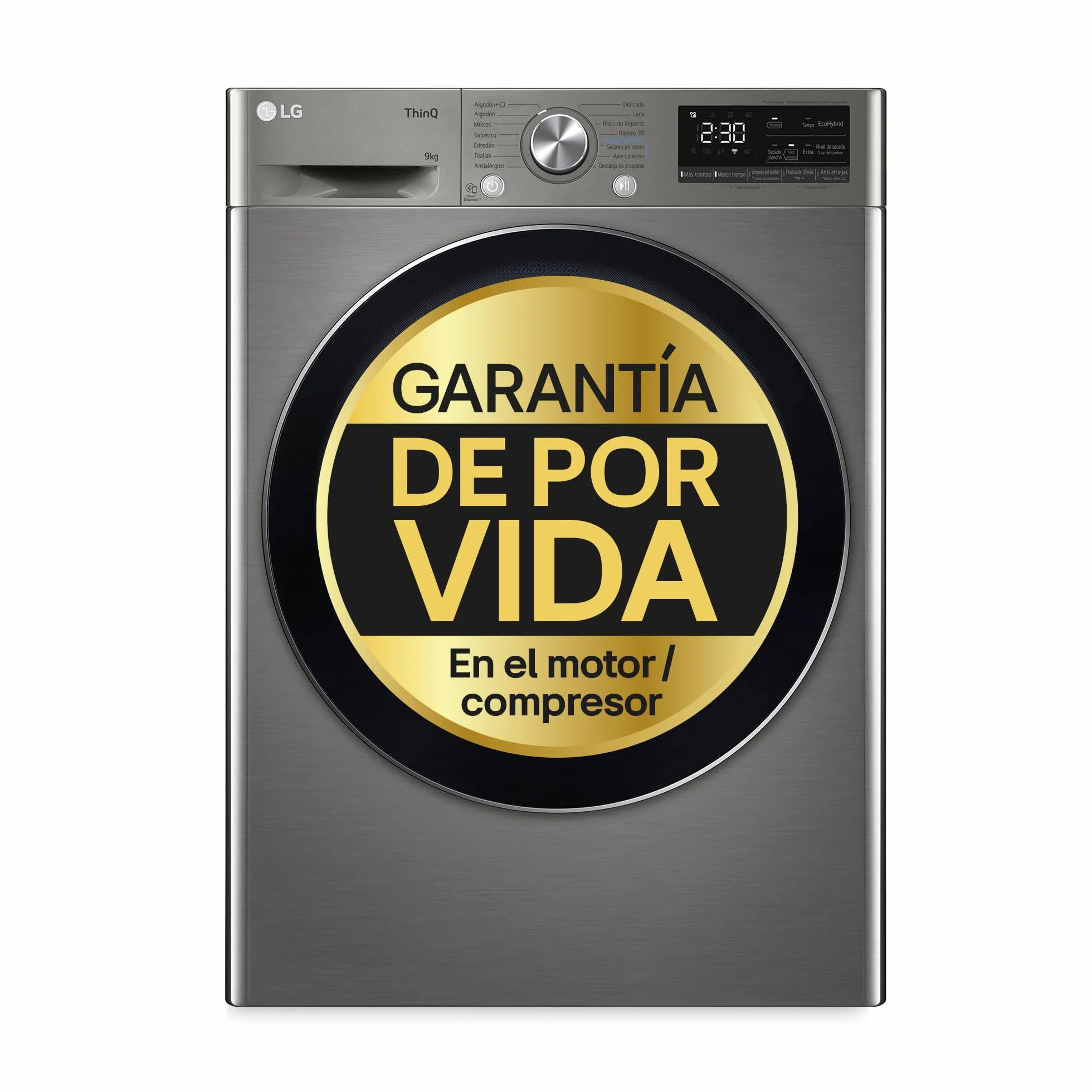 LG RH90V9PV2N Secadora de Ropa 9Kg Bomba de Calor Dual Invert Carga Frontal Serie 900 Inox Antihuellas