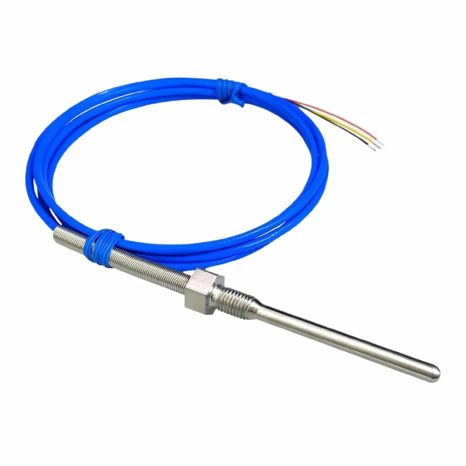 Sensor de Temperatura, sonda Acero Inoxidable con Sensor, termómetro Digital Rosca PTFE for Uso Industrial(M27*2/6 * 100 Mm)