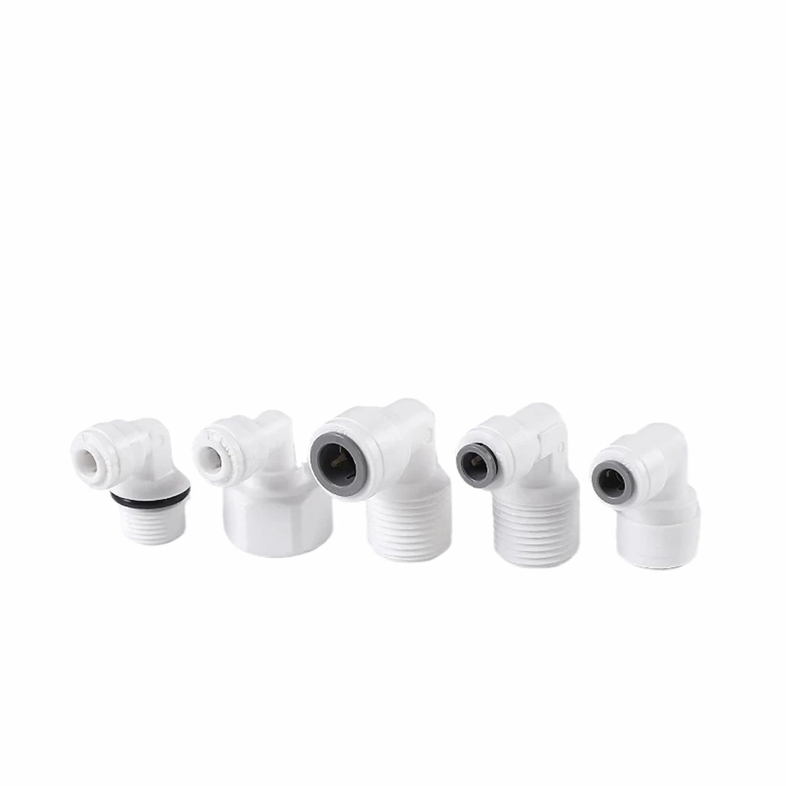 Codo de ángulo recto for agua RO, manguera de 3/8 ", conector de hilo femenino macho de 1/2", filtro, piezas de ósmosis inversa(JSQMK026,50 pcs)