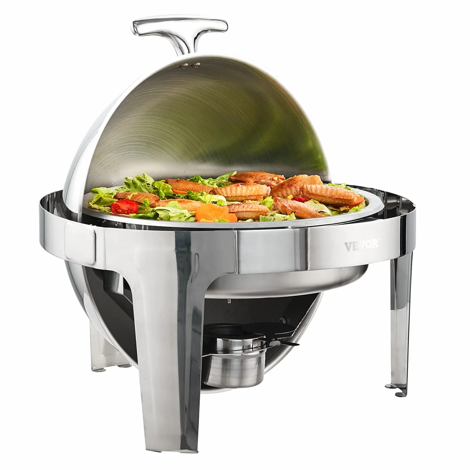 VEVOR Juego de 2 Calientaplatos Redondos 5,5 L Acero Inoxidable para Buffet