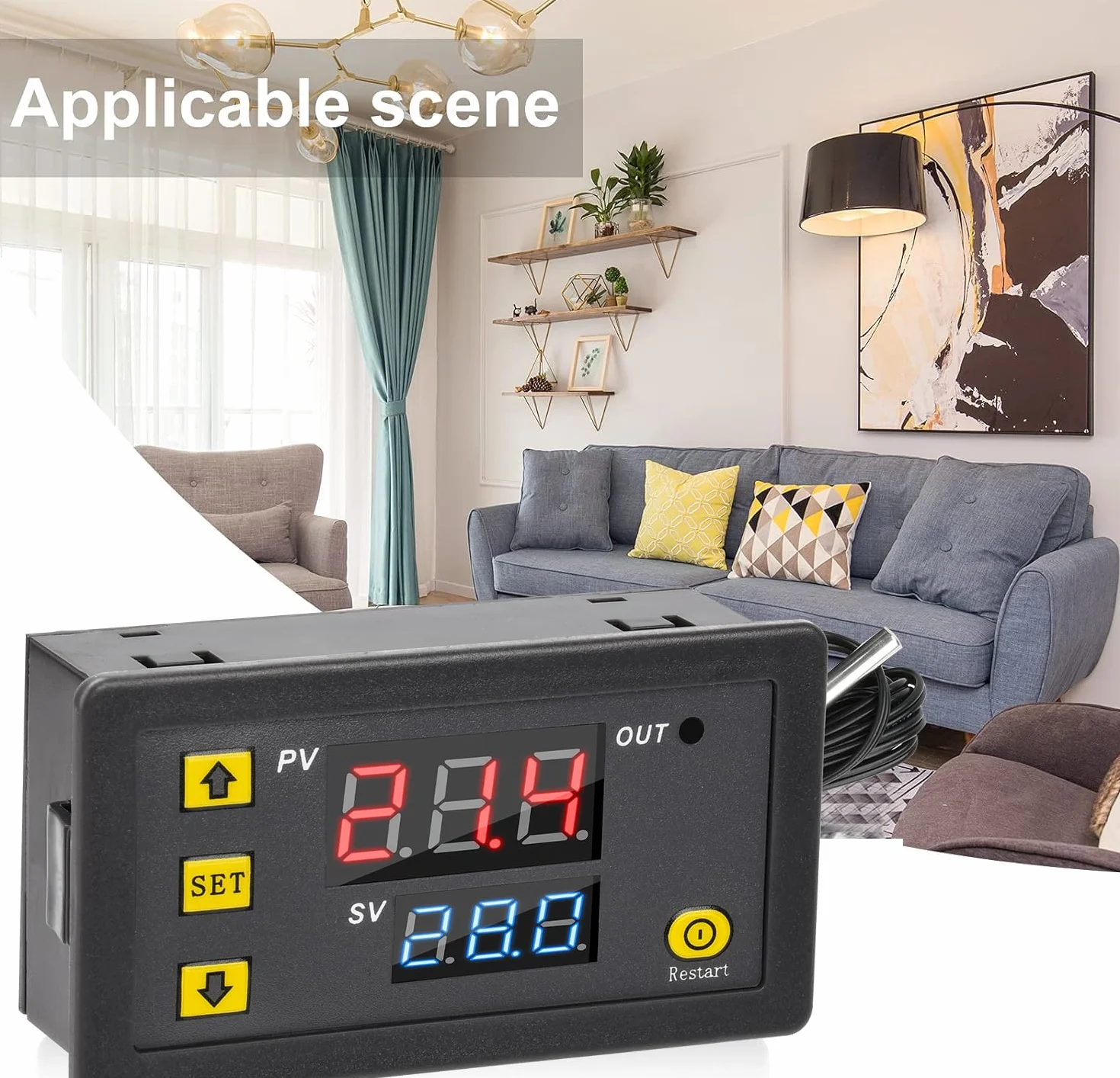 Aideepen W3230 Termostato digital 20A 12V Controlador de temperatura Refrigeración