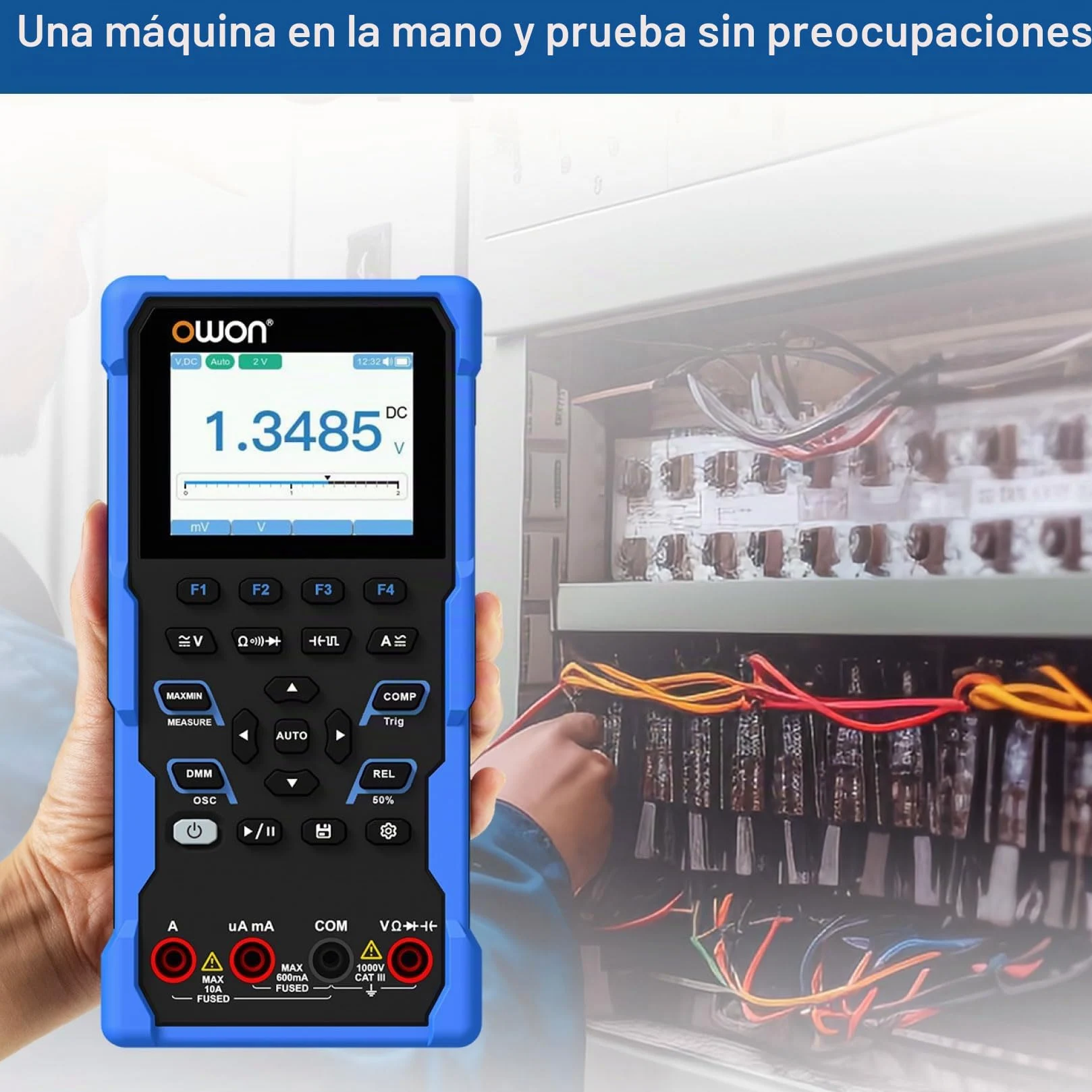 OWON HDS120 Osciloscopio Multímetro 2 en 1 de 1 MHz, multimetro de mano multifunción, multímetro digital de 20.000, pantalla IPS de 2,8 pulgadas, instrumento de prueba universal (multímetro