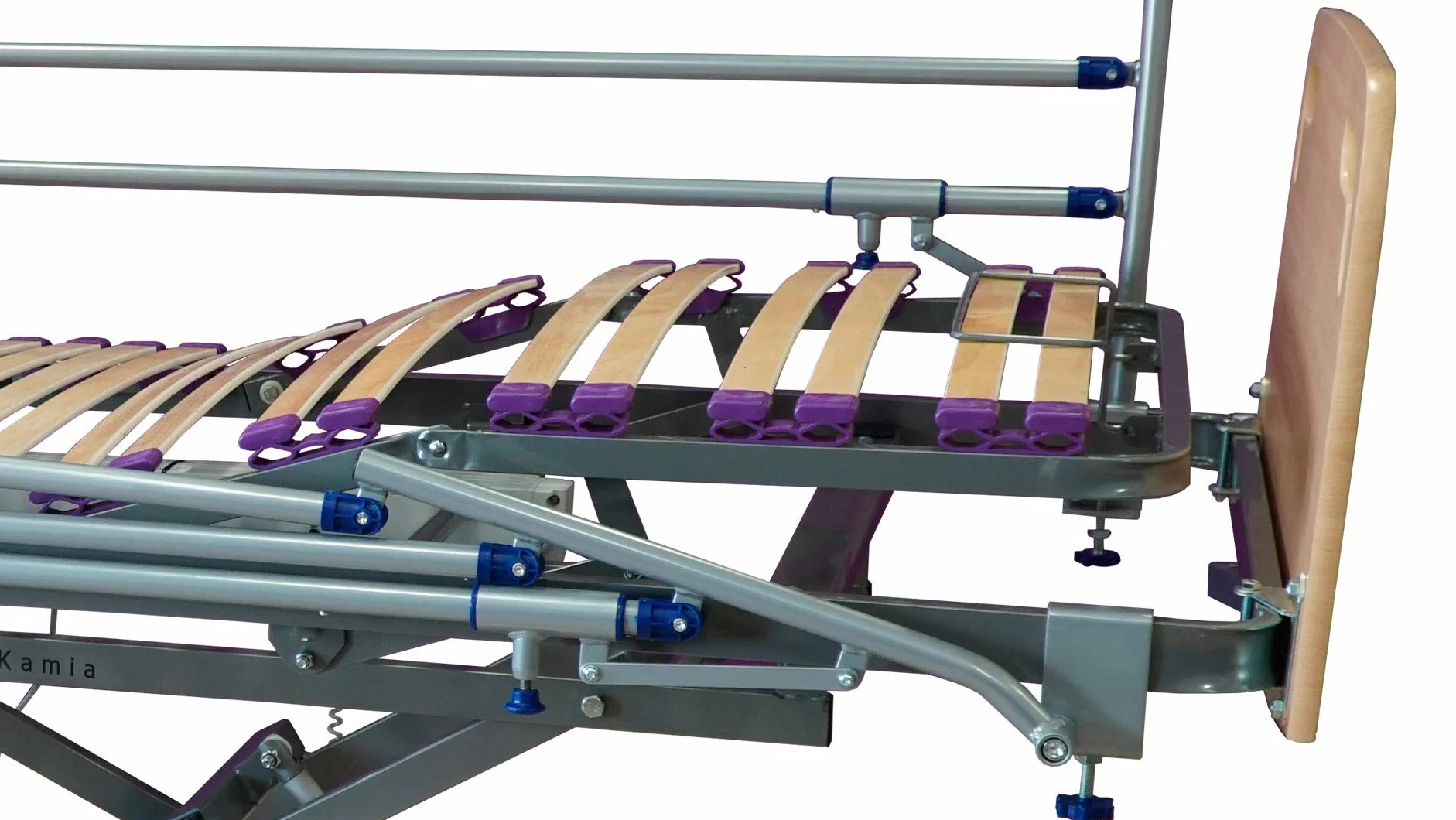 ekamia - Cama Articulada Geriátrica de Hospital Eléctrica con Carro Elevador, Cabecero, Piecero, Barandilla, Agarrador y Porta Gotero - 105cm x 190cm