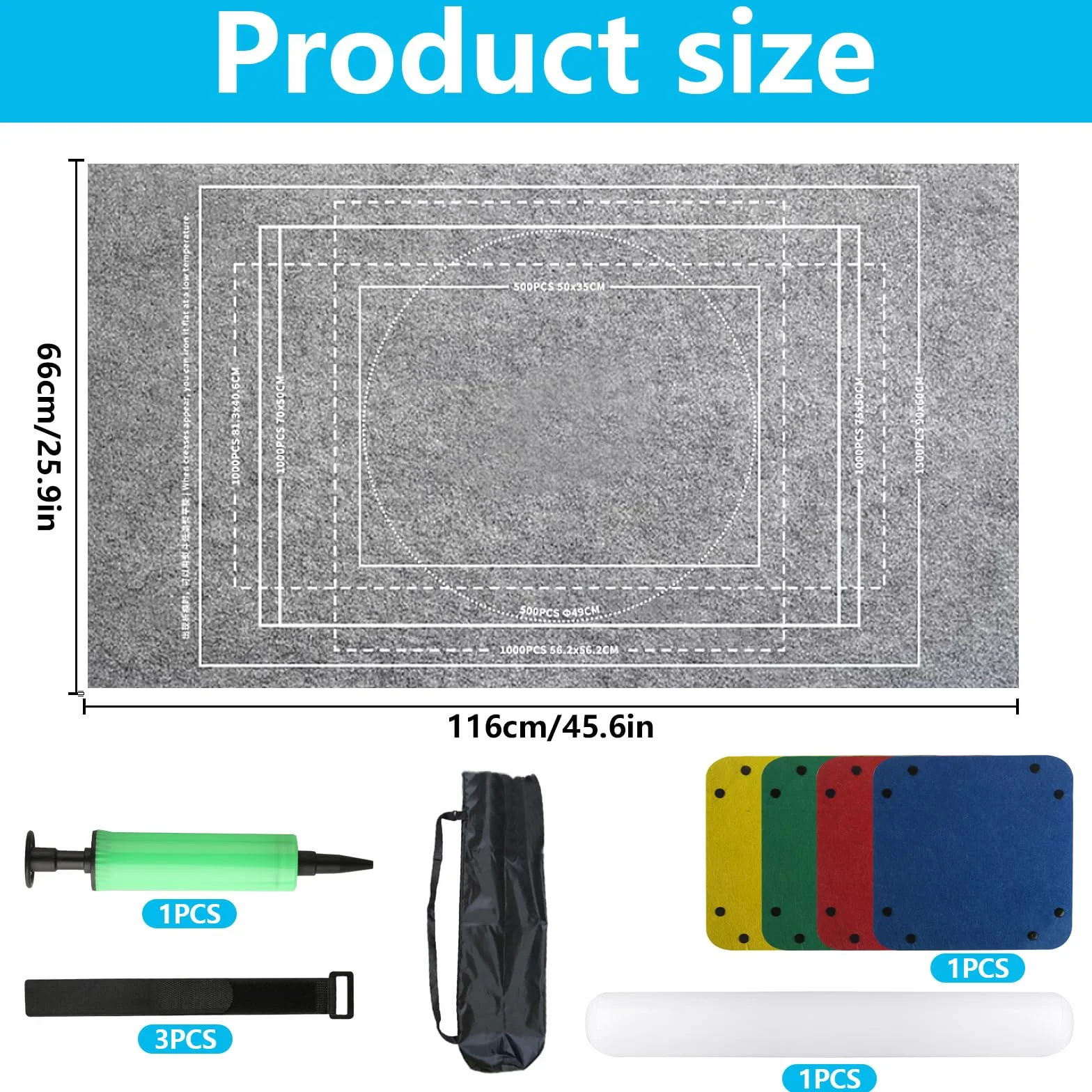 Tapete para Puzzle de hasta 1500 Piezas, Estera de Rompecabezas Portátil Roll Up