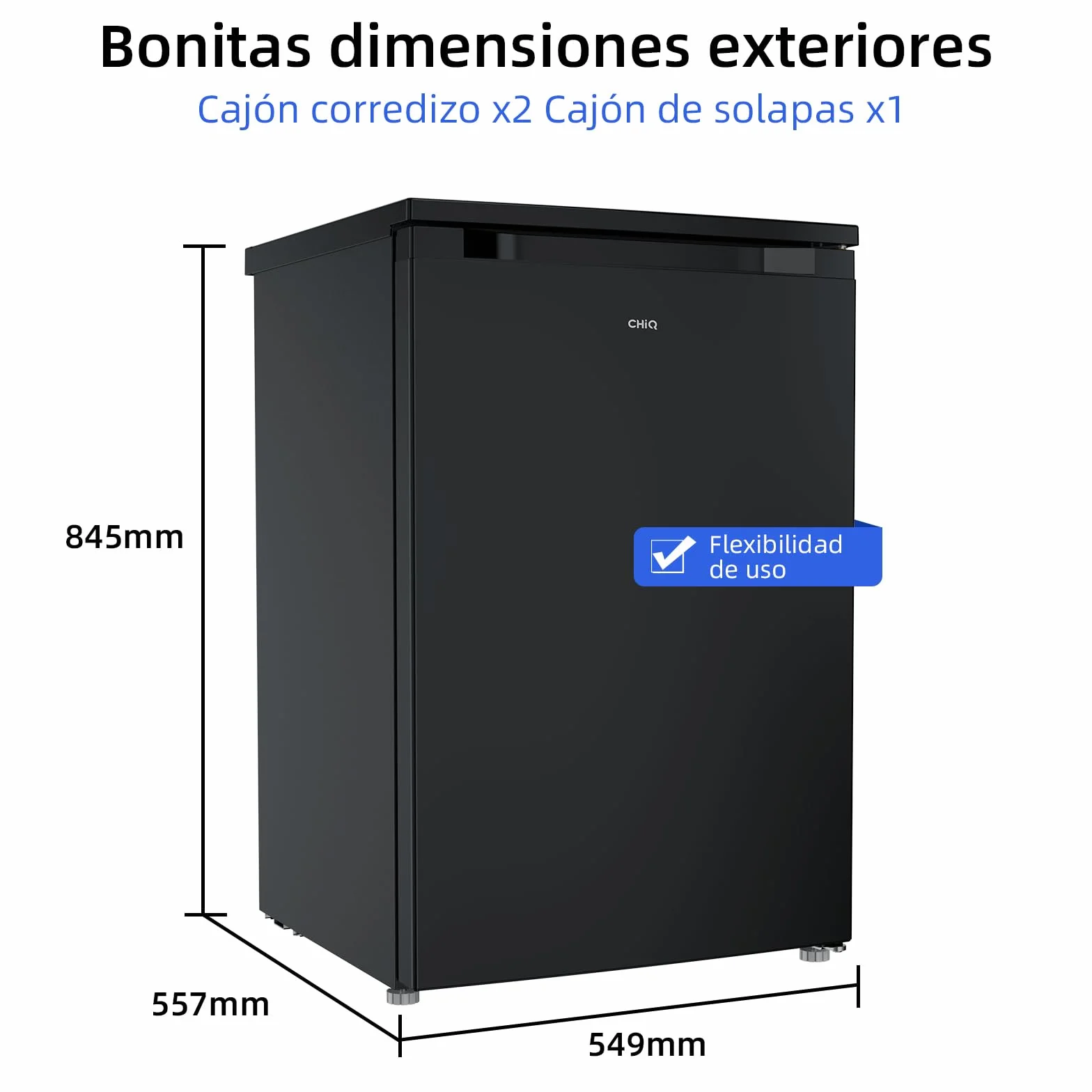 CHiQ CSD90D4D Congelador vertical 85L Clase D Eficiencia energética 39 dB Puerta reversible