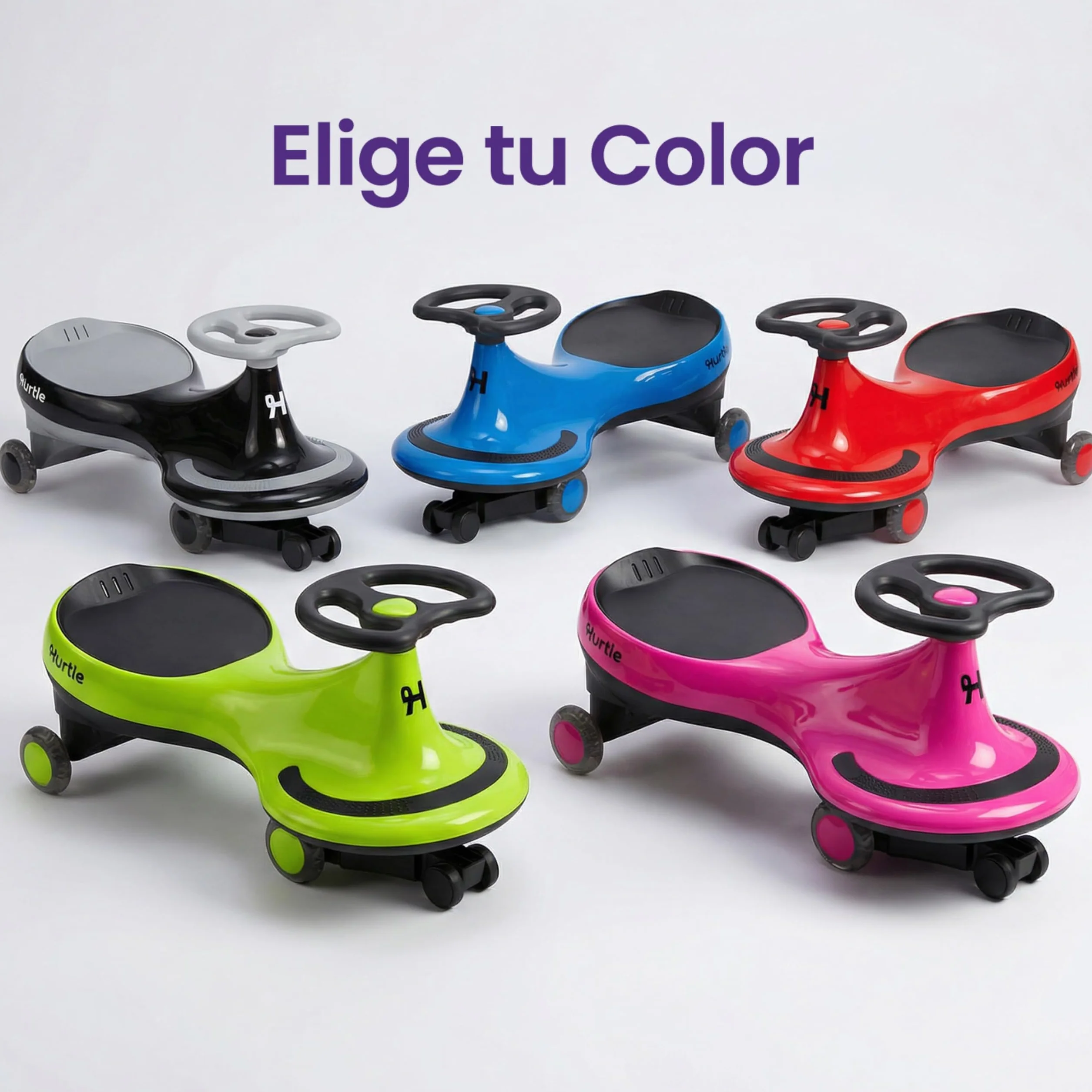 Hurtle Coche correpasillos Wiggle Coaster Car, Montable niños sin Pedales ni batería, Giro Movimiento, Interior Exterior, 2 Años+