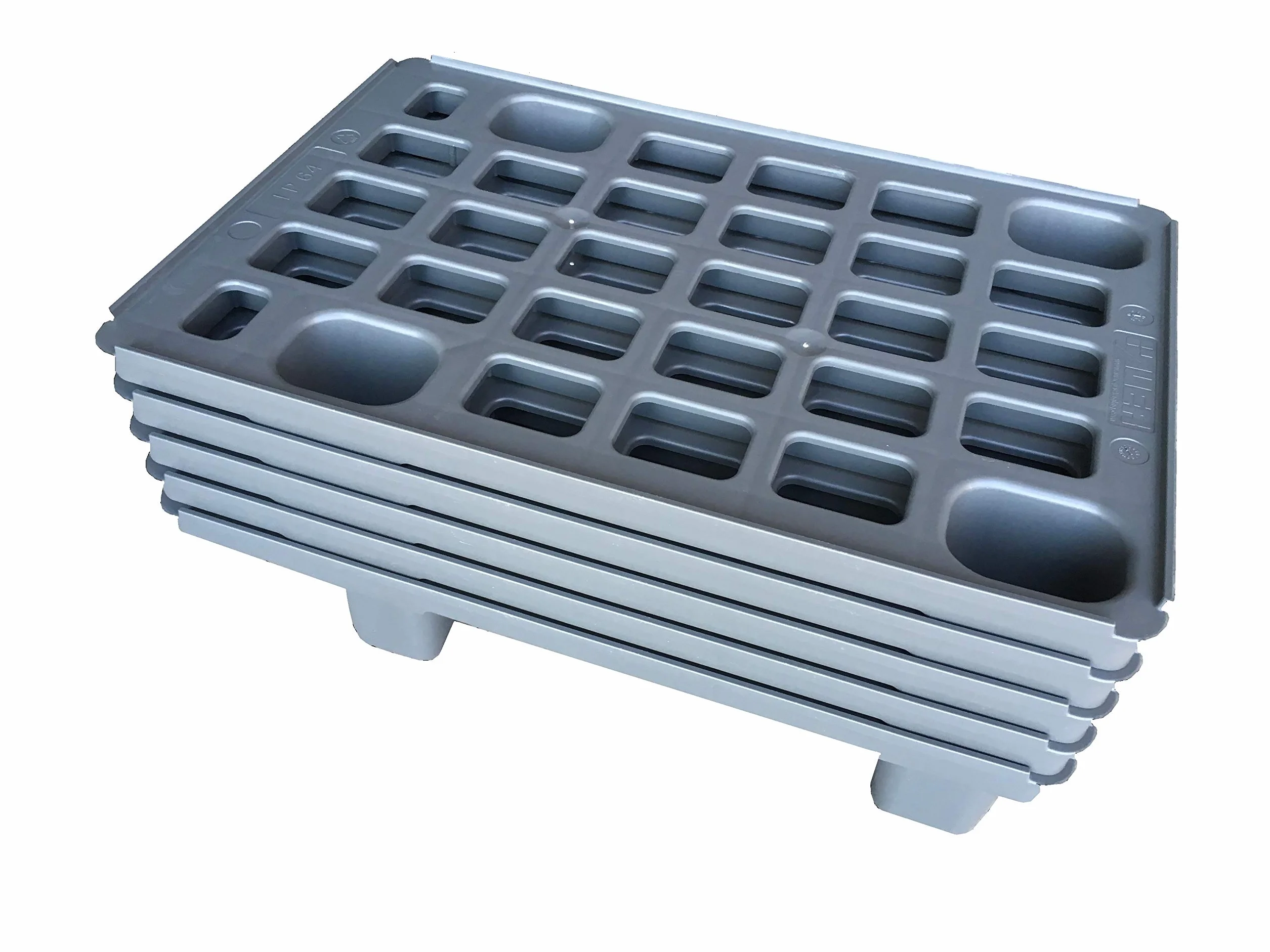 10x Leichtpalette 60x40 Kunststoffpalette im 1/4-Europaletten Maß inkl. gratis Zollstock * Viertel Palette, 10er Set