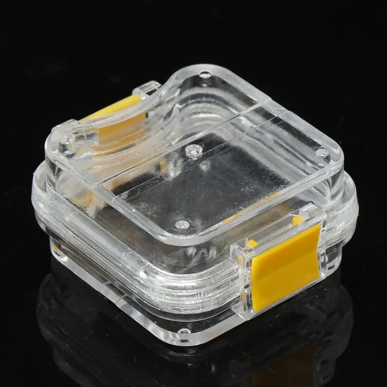 Caja de Corona pequeña con película Flexible Transparente, Material de Herramienta Dental de plástico, Almacenamiento Interno, 10 Uds.