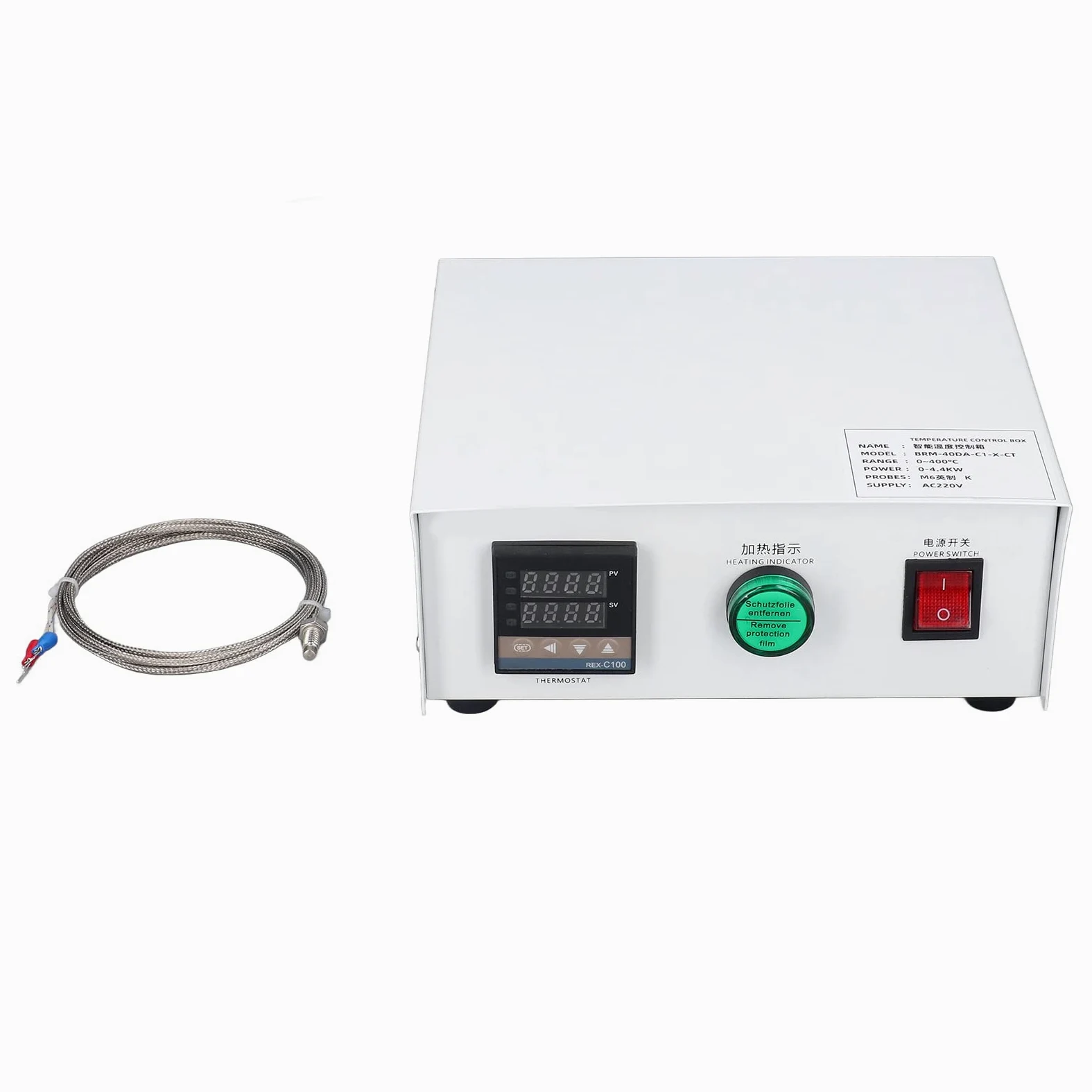 Controlador de Temperatura PID, Controlador de Temperatura Inteligente Electrónico AC220V 0~400 ℃ de Alta Precisión para Incubadora de Horno Doméstico (#3)