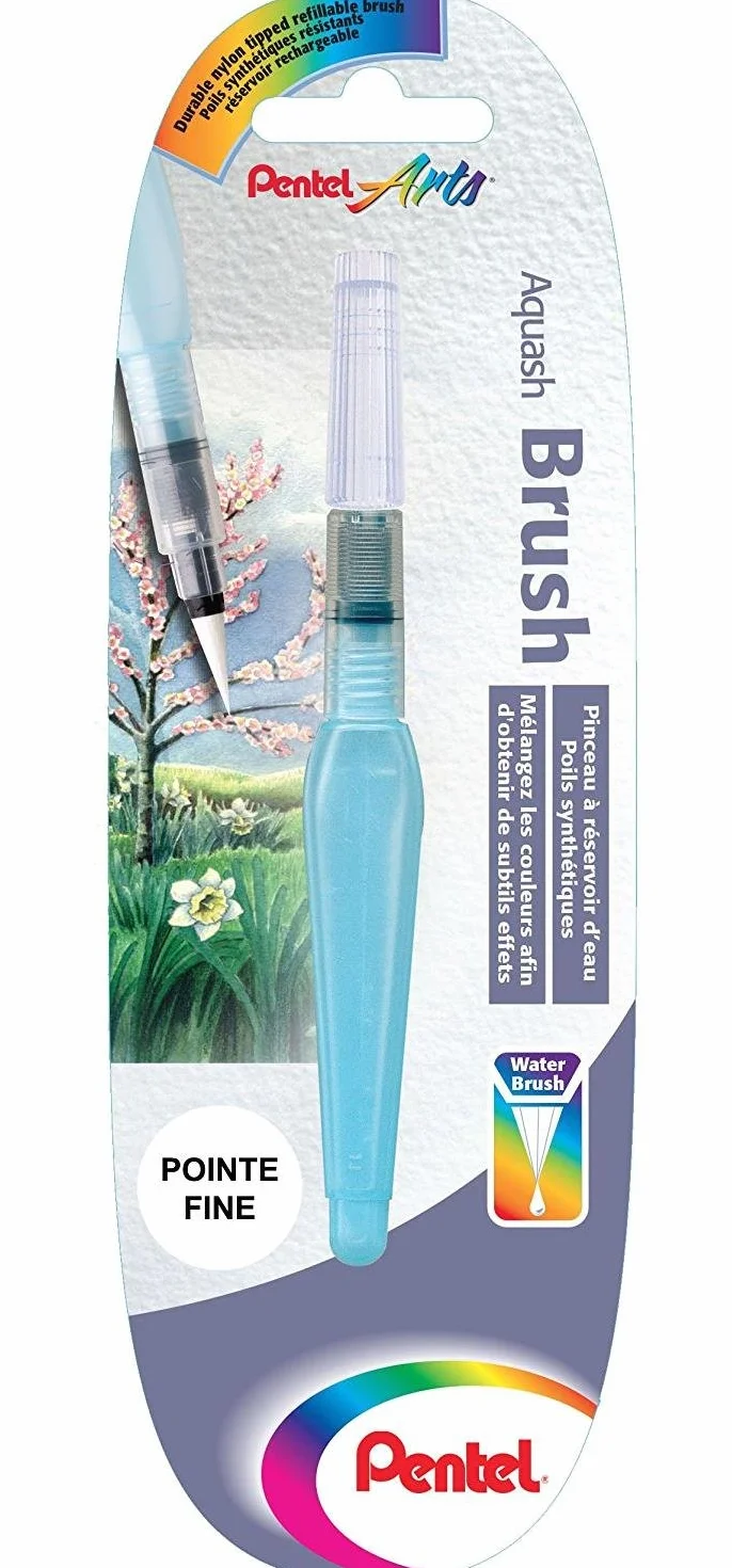 Pentel Aquash Brush Pincel para acuarelar con depósito de agua