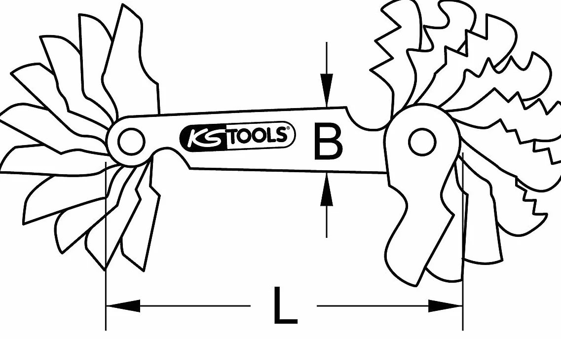 KS Tools Galga de roscas métrica 20 piezas