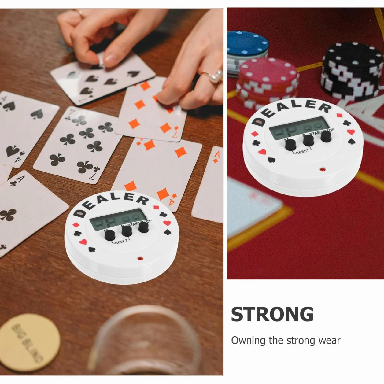 ibasenice Temporizador De Póquer Digital Compacto Cuenta Regresiva para Juegos De Mesa