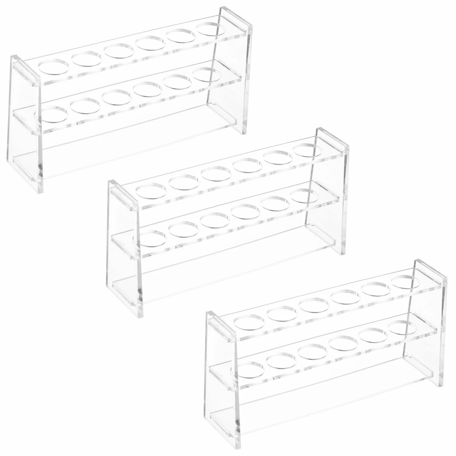 PATIKIL Gradilla Para Tubos De Ensayo 6 Agujeros 21mm Acrílico Transparente