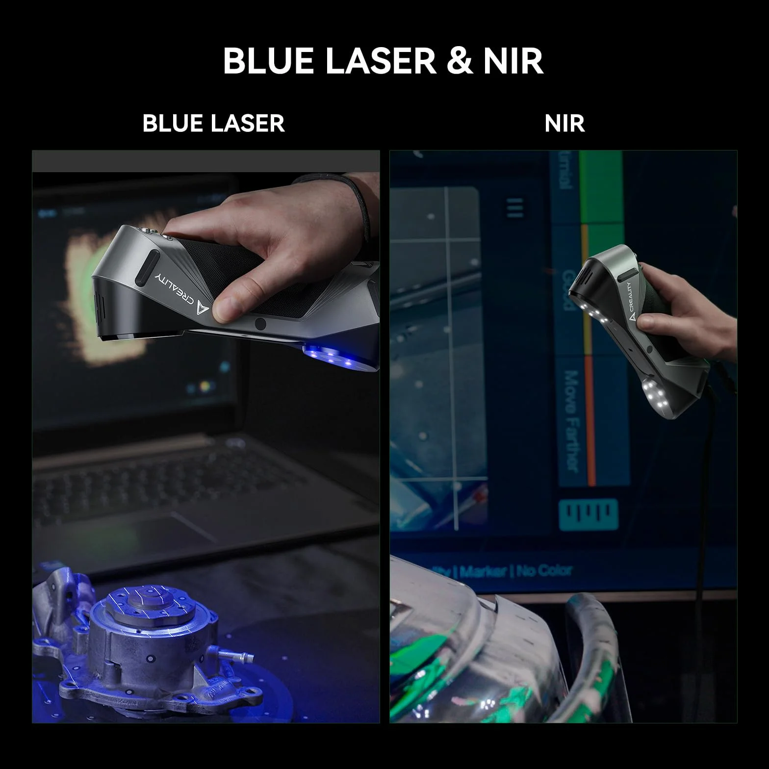 Creality CR-Scan Raptor 3D - Escáner Blu-ray industrial, seguimiento antivibración para objetos de 5 – 2000 mm, cuerpo y cara, escaneo a todo color, precisión de hasta 0,02 mm, velocidad de 60 fps