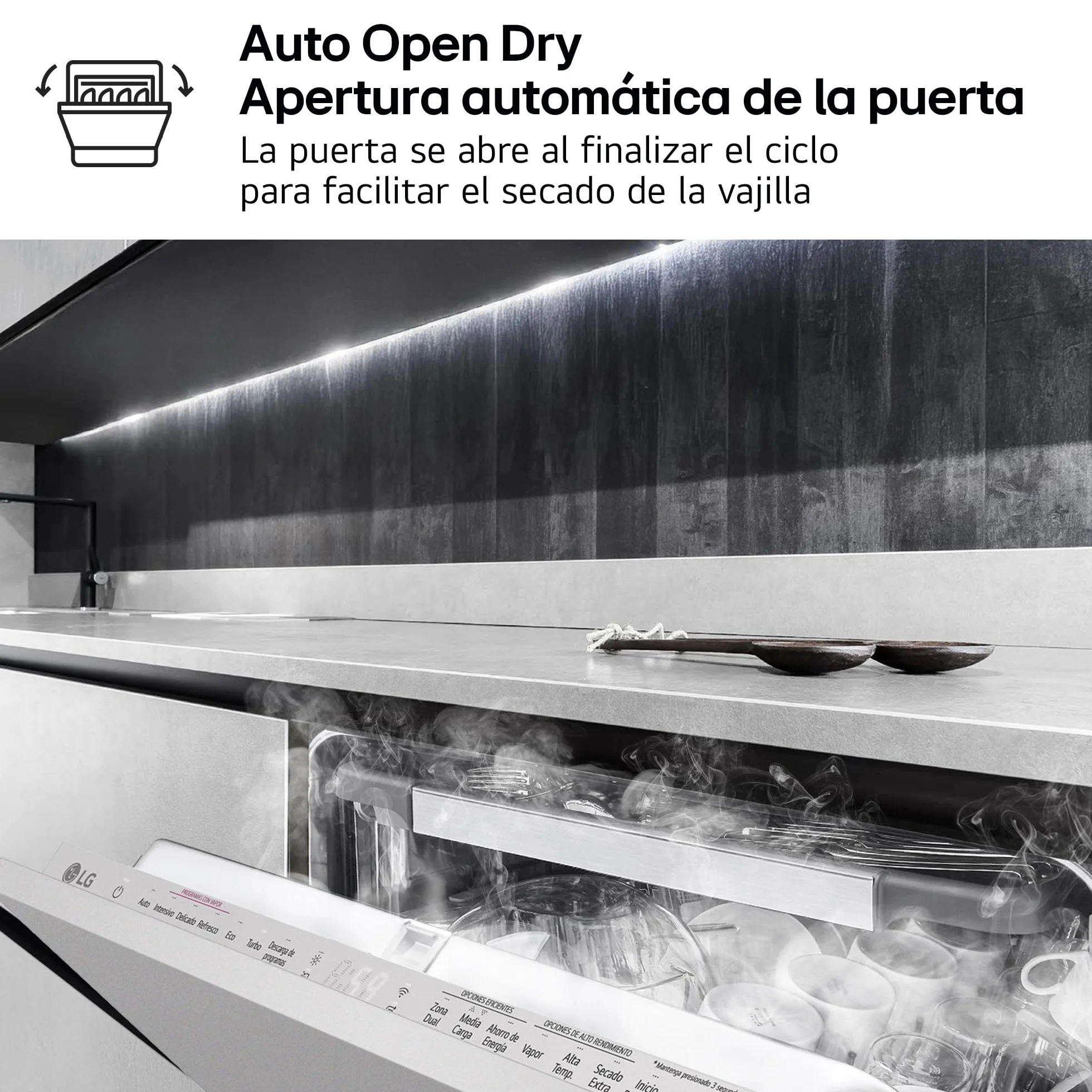 LG DB375TXS Lavavajillas Integrable QuadWash Steam EasyRack TrueSteam Wi-Fi ThinQ Acero Inoxidable 14 Cubiertos