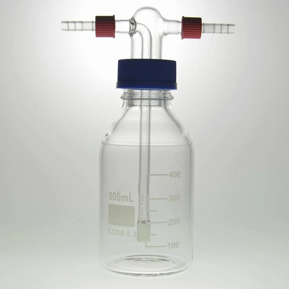 Cristalería de Laboratorio Frascos de laboratorio con conectores de manguera extraíbles que terminan con el G2 sinterizado(500ml)