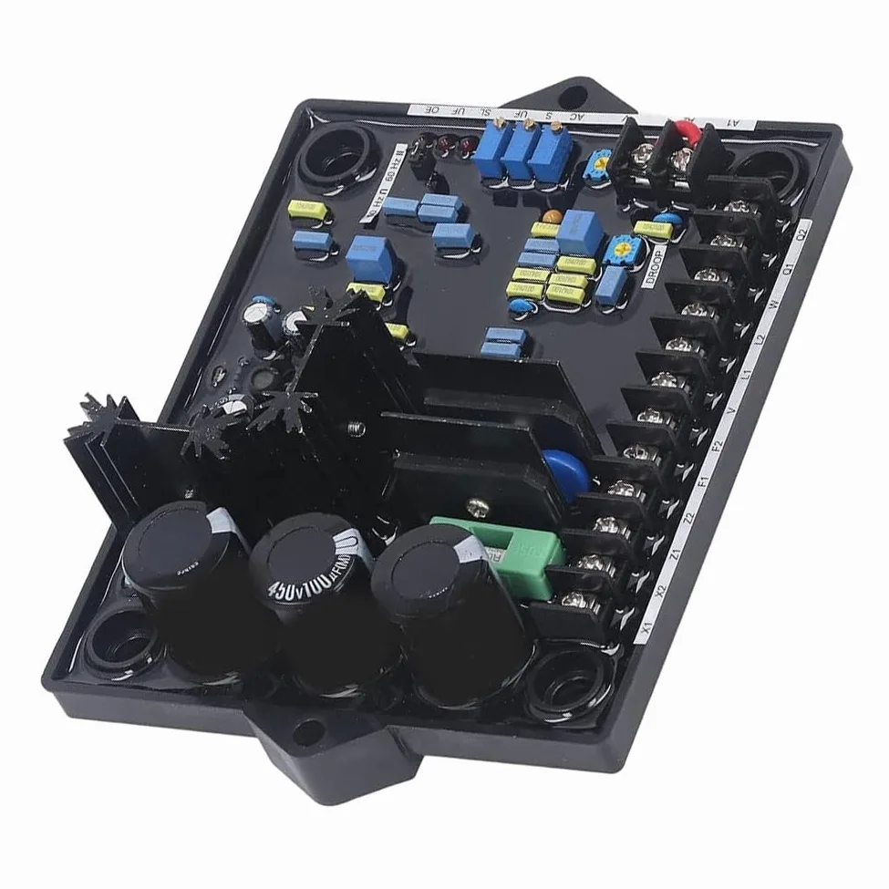 Regulador de voltaje del generador automático AVR R180 para generadores sin escobillas con para pmg, voltaje de entrada de 180-530 V, controlado por PID para funcionamiento en paralelo, carcasa de