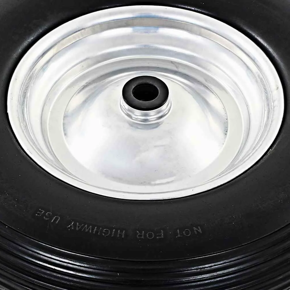 Rueda de carretilla con eje de poliuretano macizo, neumáticos sólidos 390 mm 4,00 8, llanta de metal, 160 kg, universal para carretilla, carretilla de mano